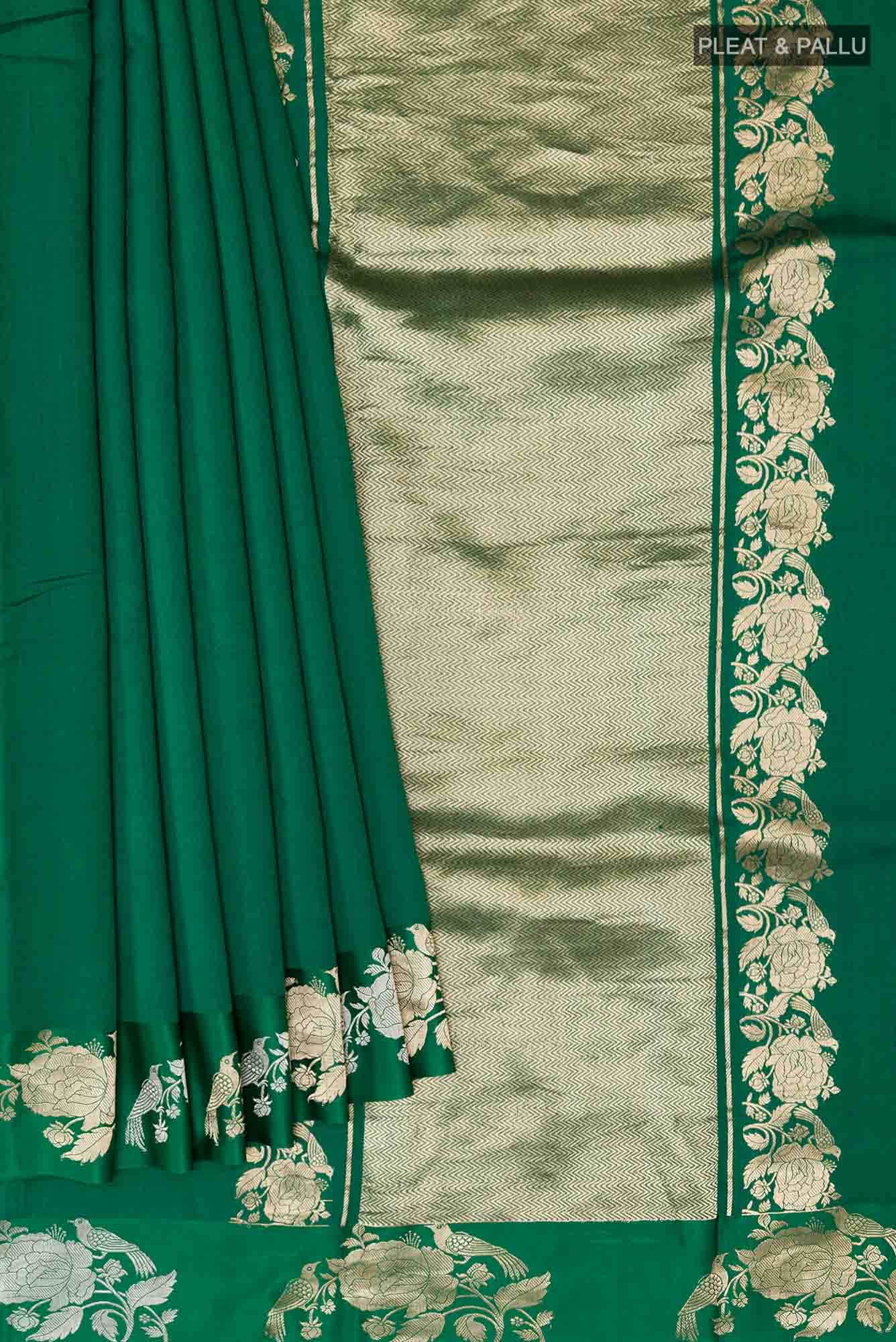 Green Banarasi Katan Silk Saree