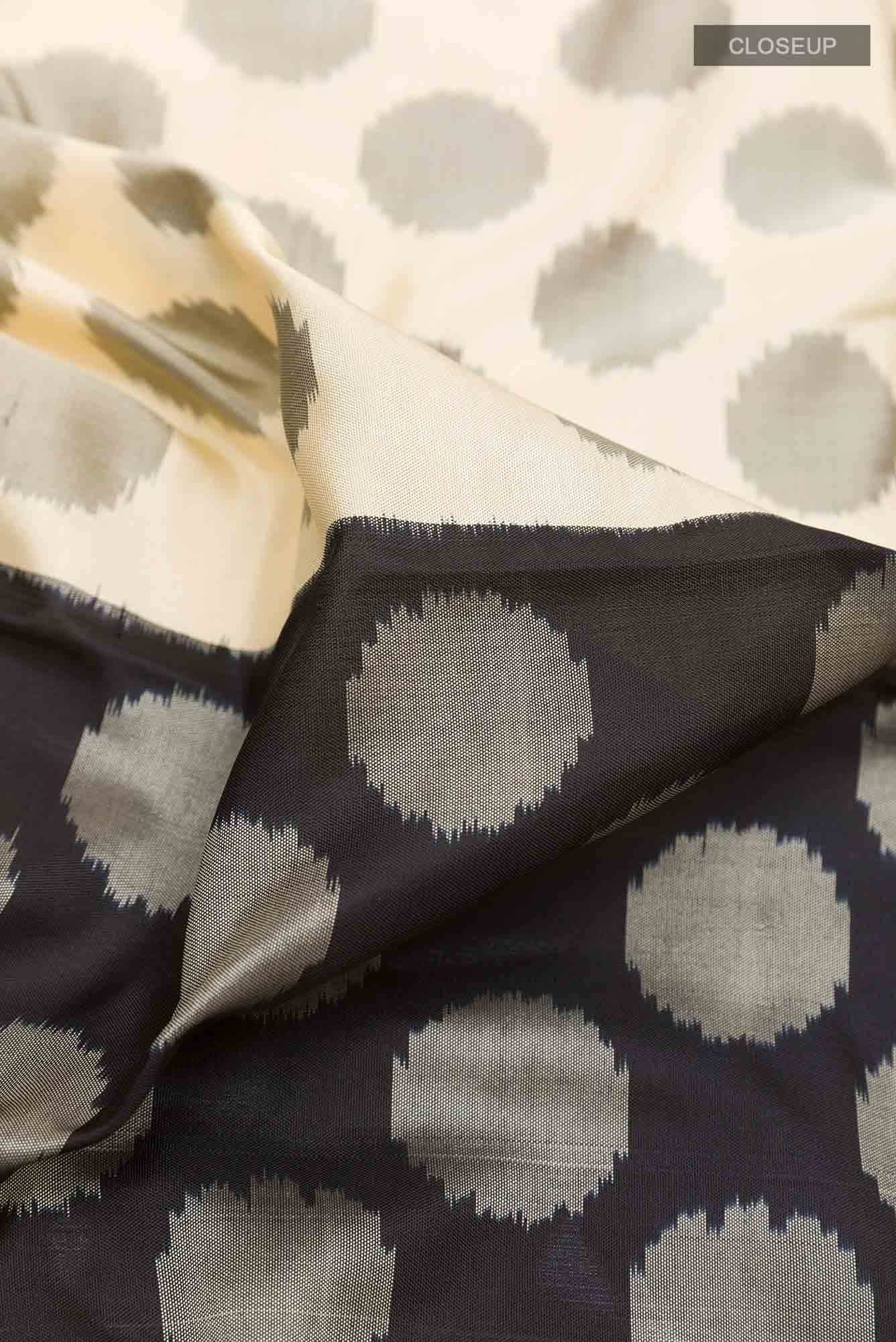 Off White Pochampally Silk Saree