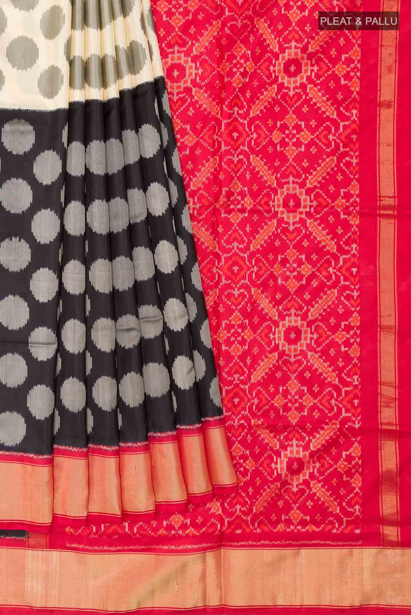 Off White Pochampally Silk Saree