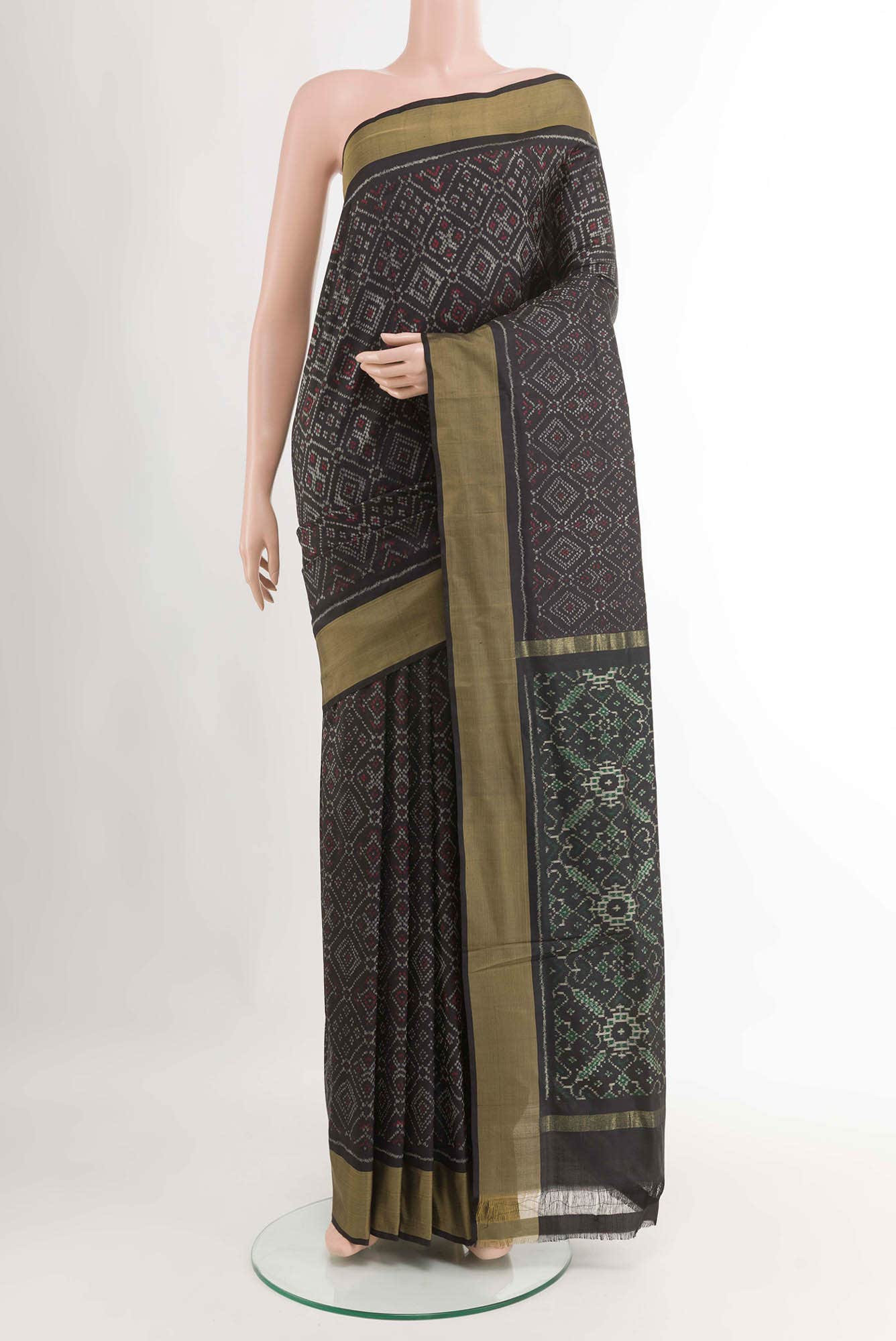 Black Pochampally Silk Saree