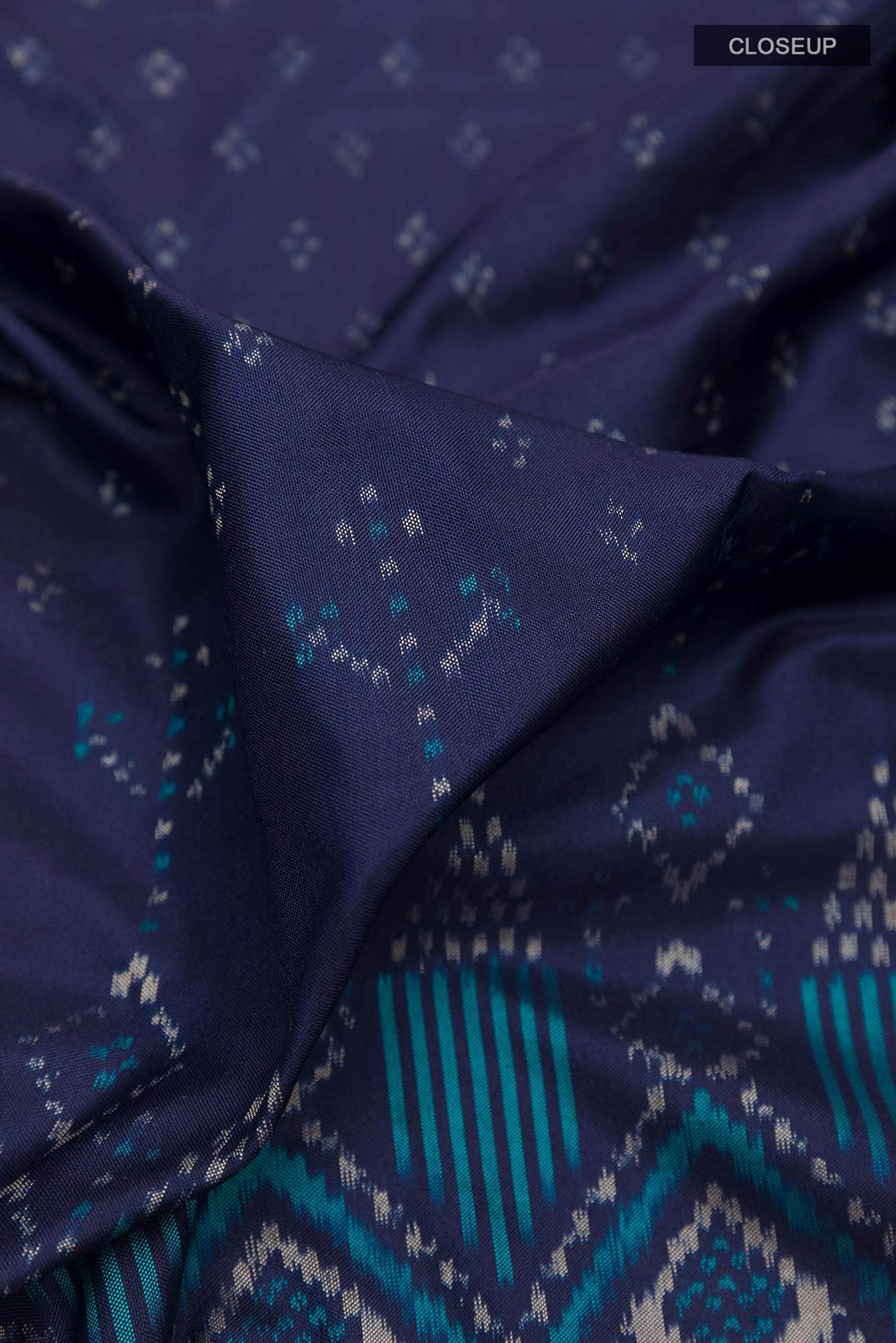 Navy Blue Pochampally Silk Saree
