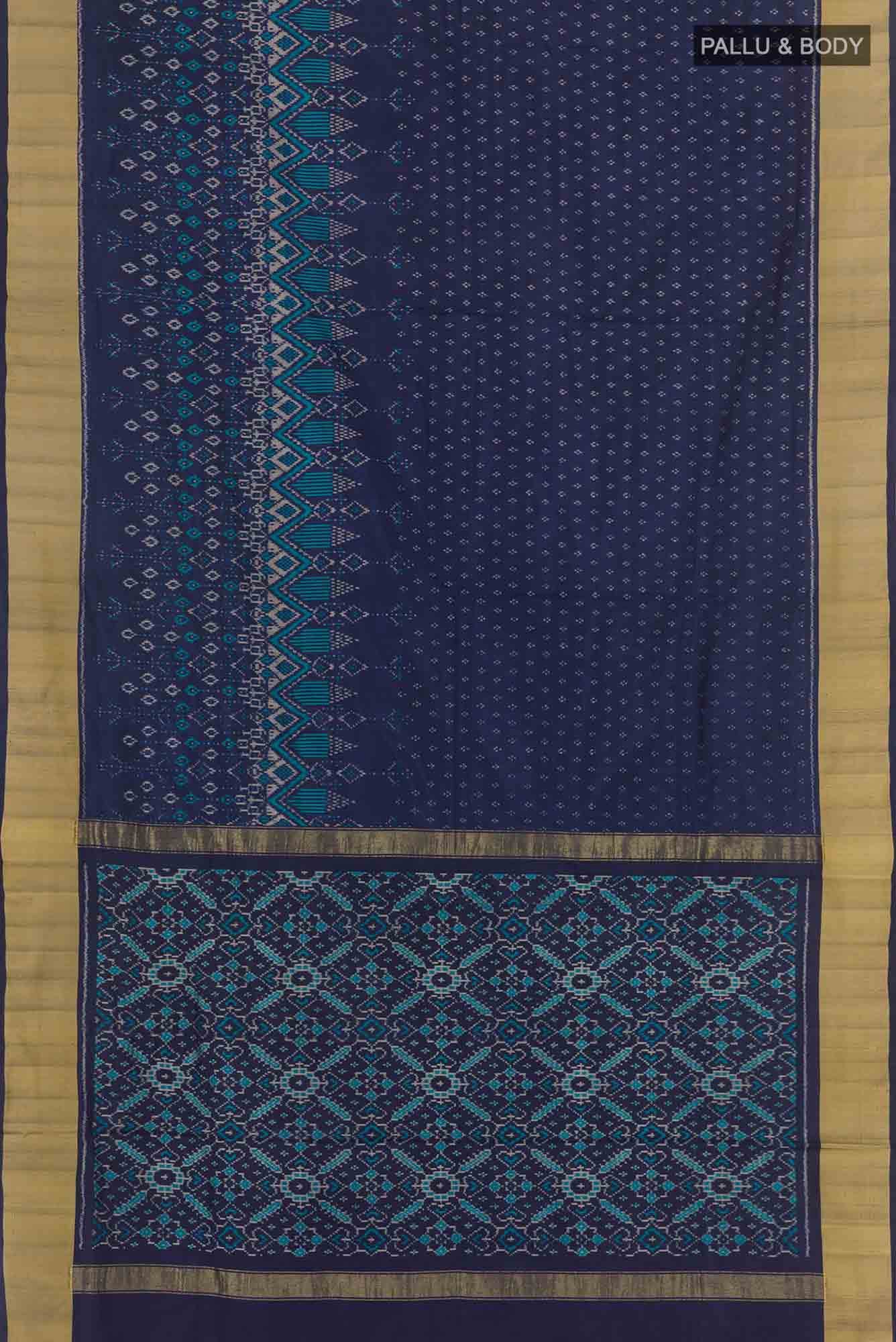 Navy Blue Pochampally Silk Saree