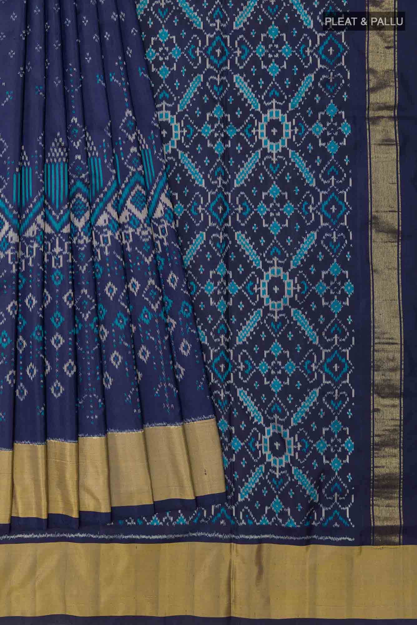 Navy Blue Pochampally Silk Saree