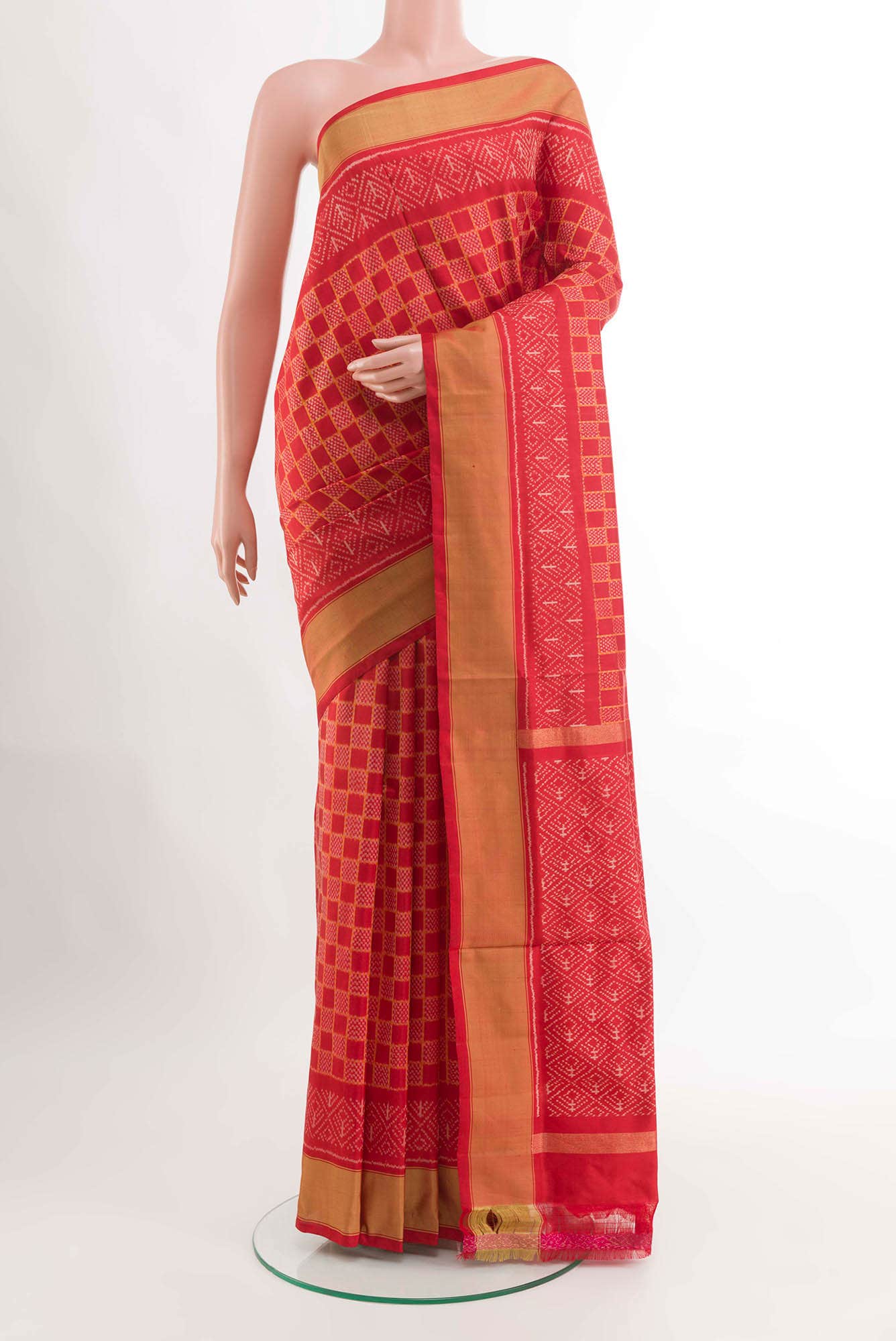 Red Pochampally Silk Saree