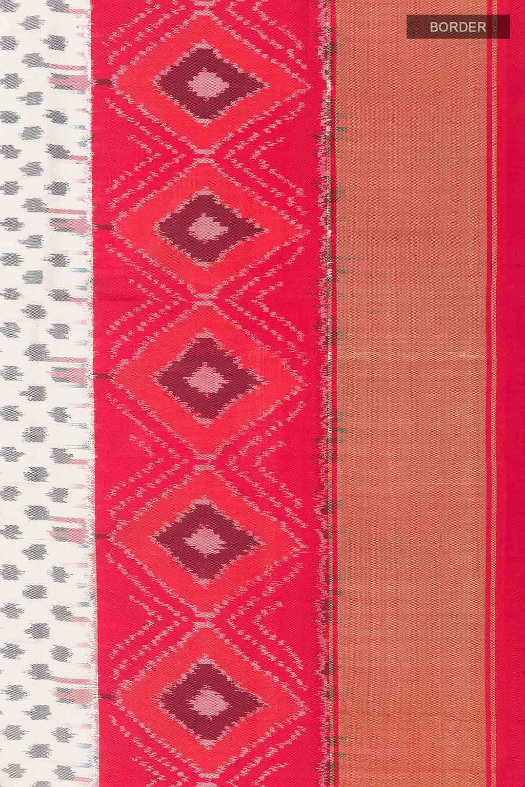 Off White Pochampally Silk Saree