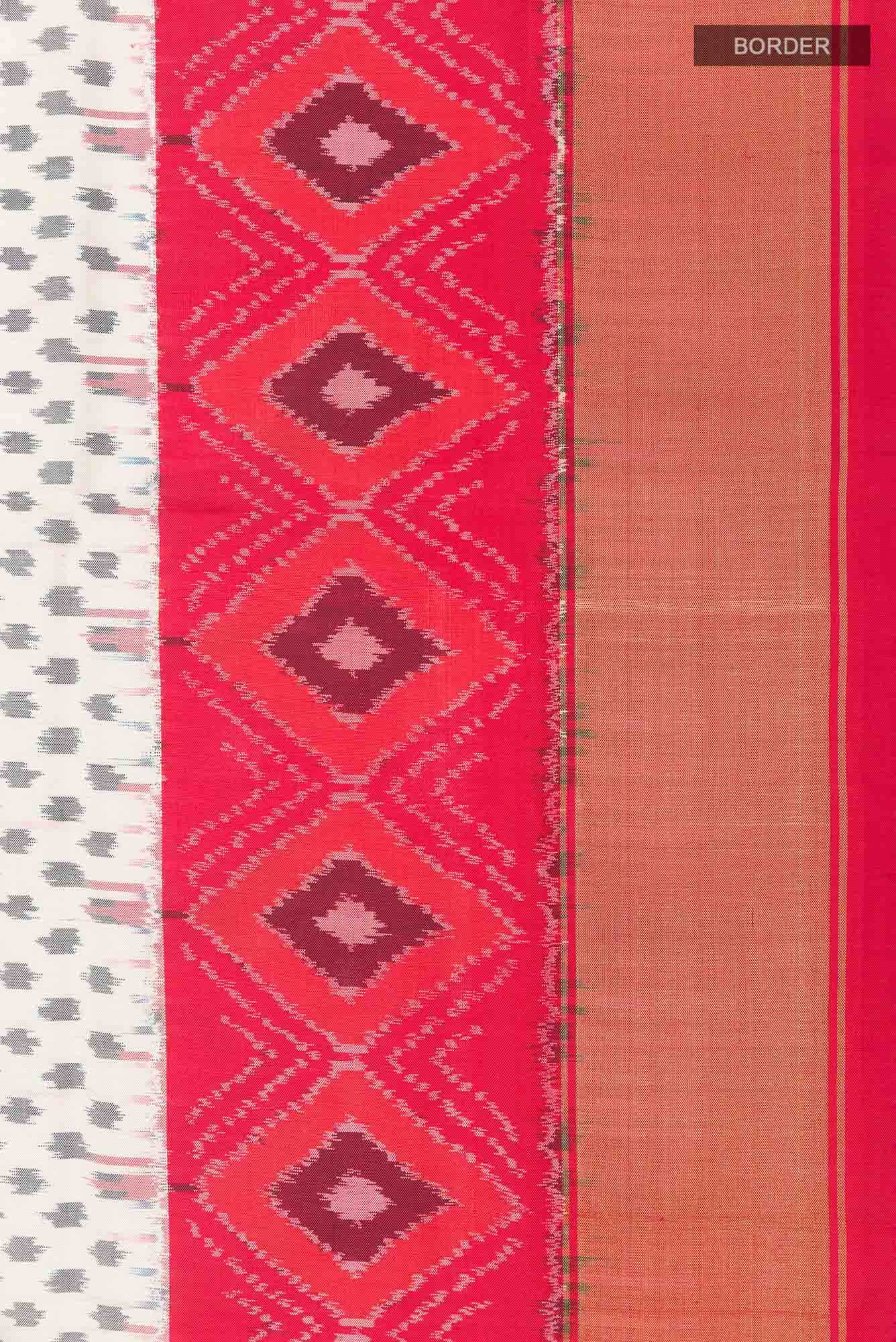 Off White Pochampally Silk Saree