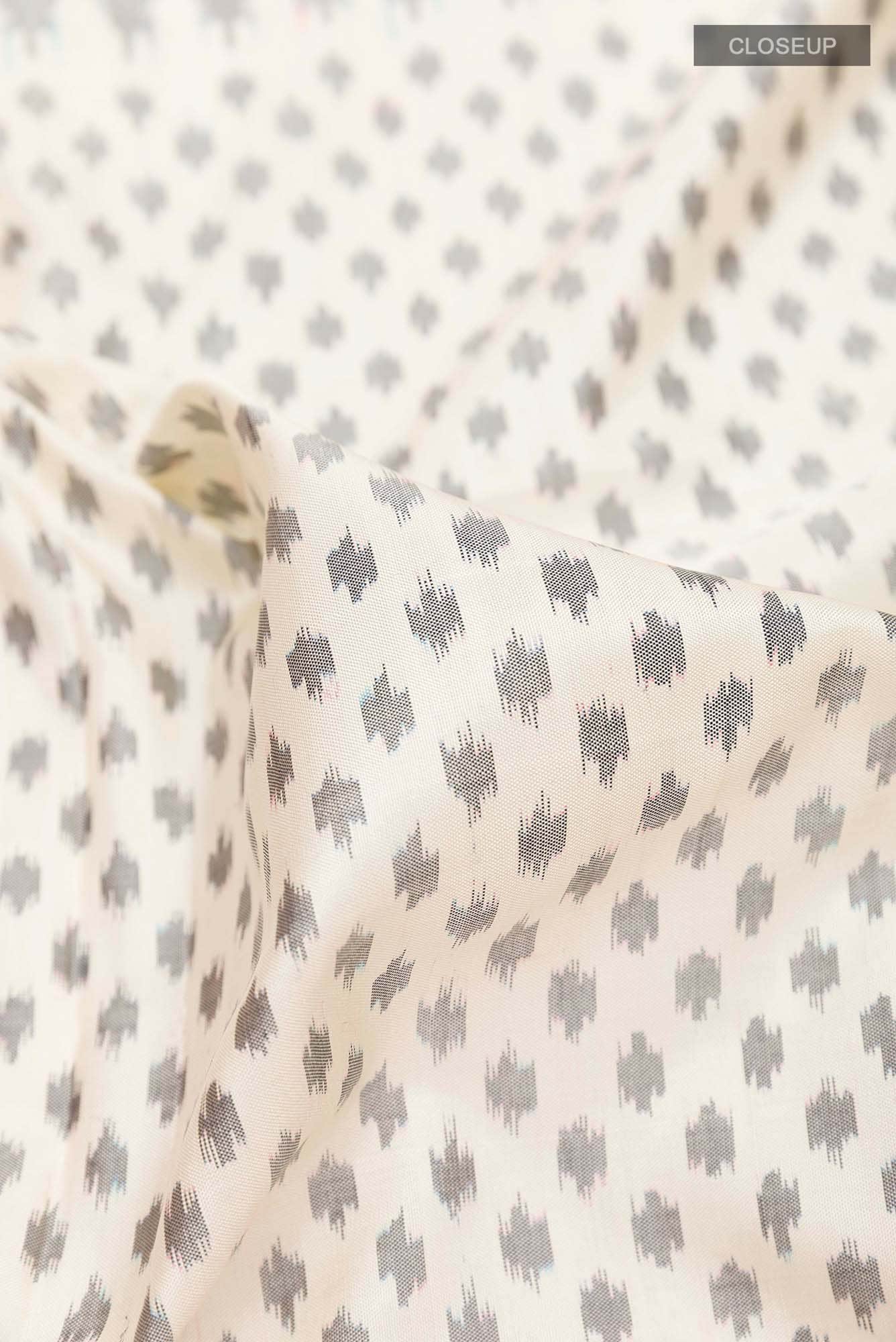 Off White Pochampally Silk Saree