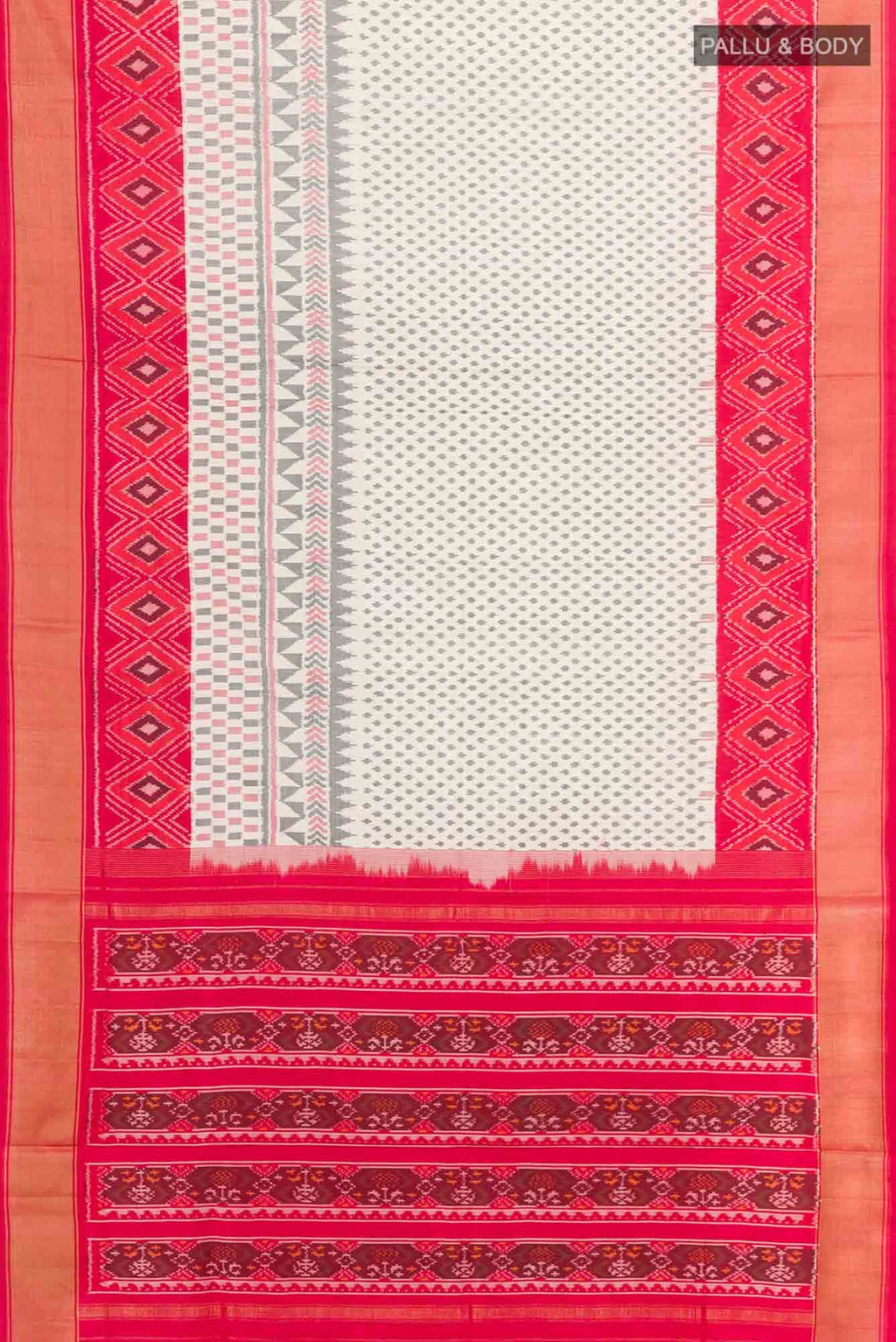 Off White Pochampally Silk Saree