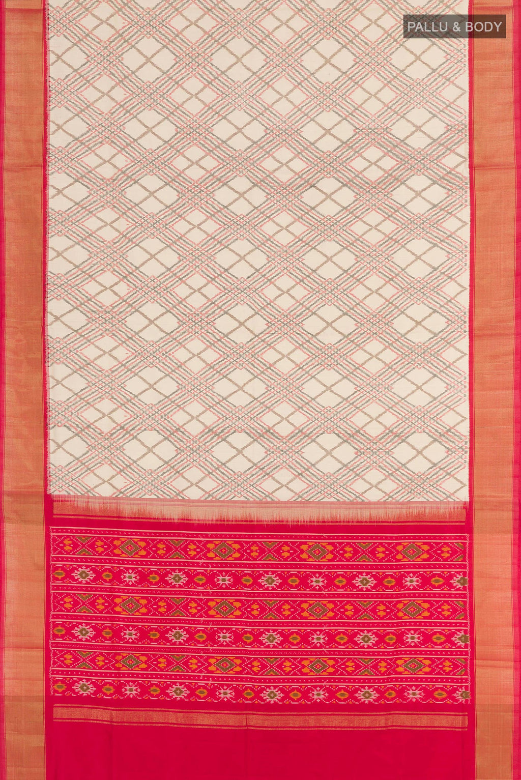 White Pochampally Saree