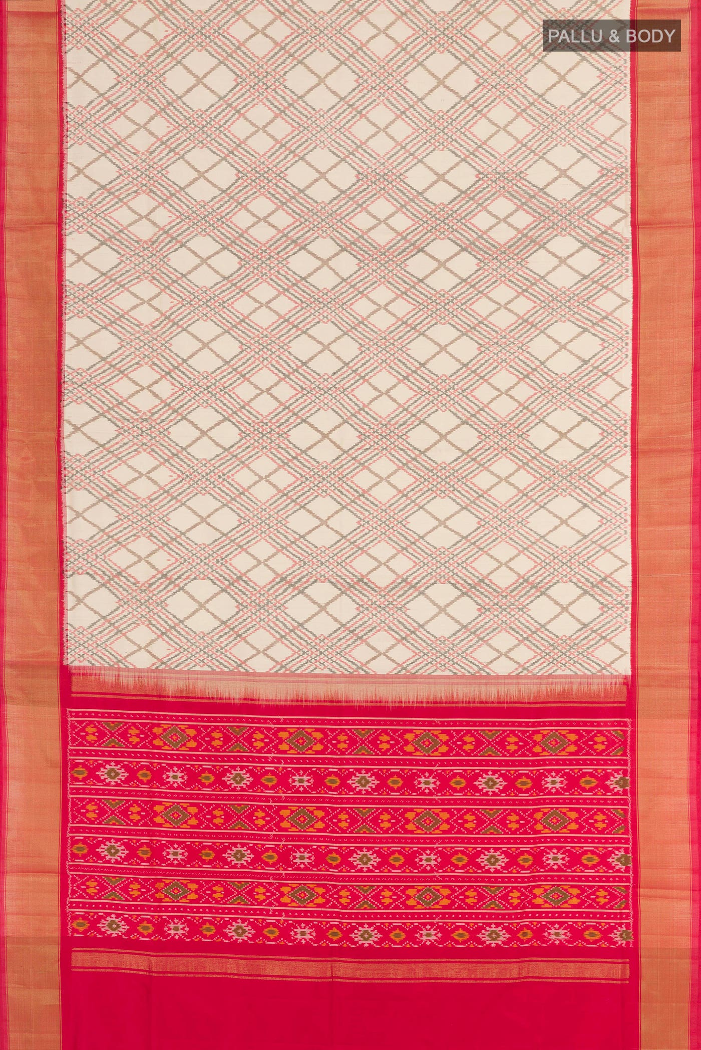 White Pochampally Saree