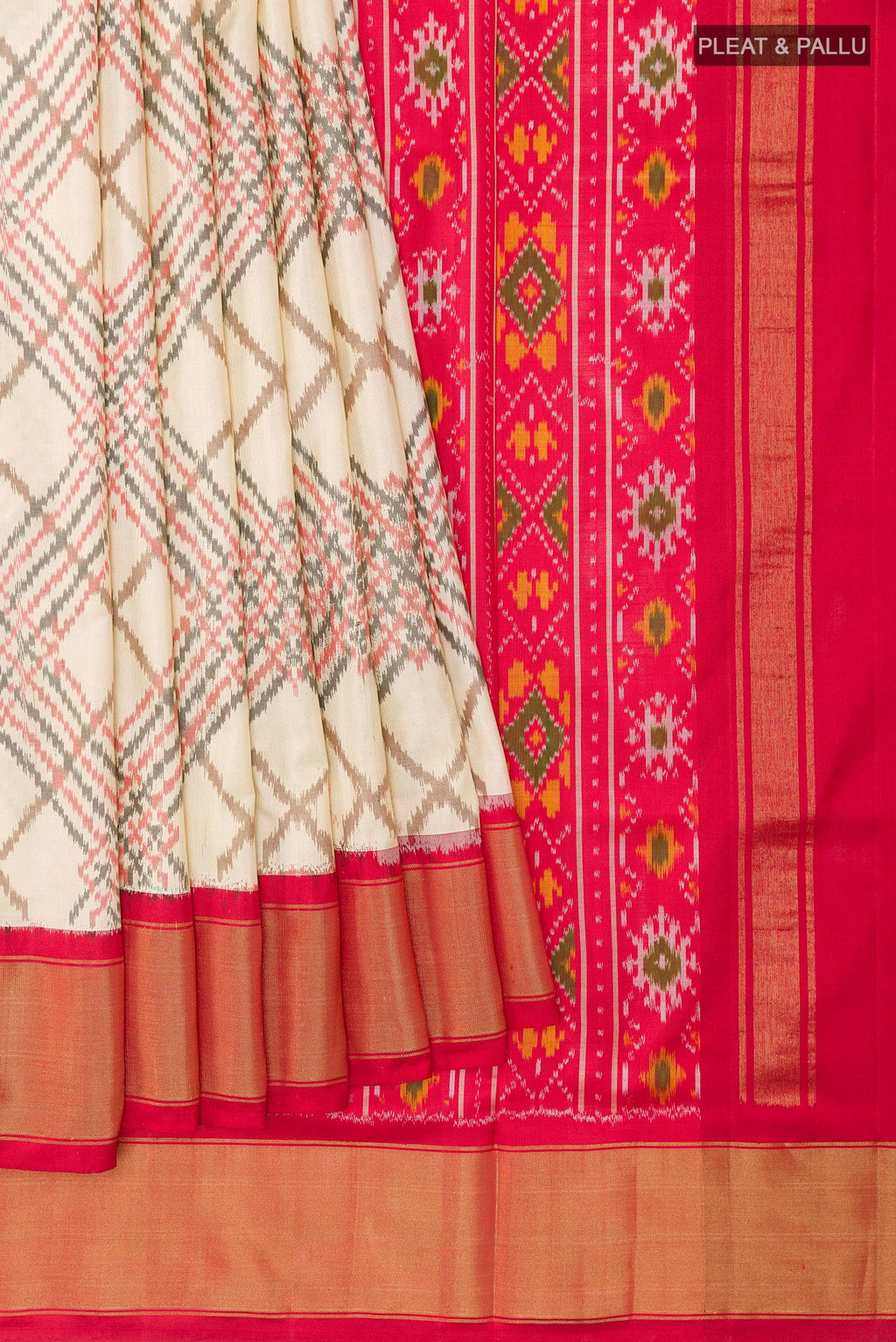 White Pochampally Saree