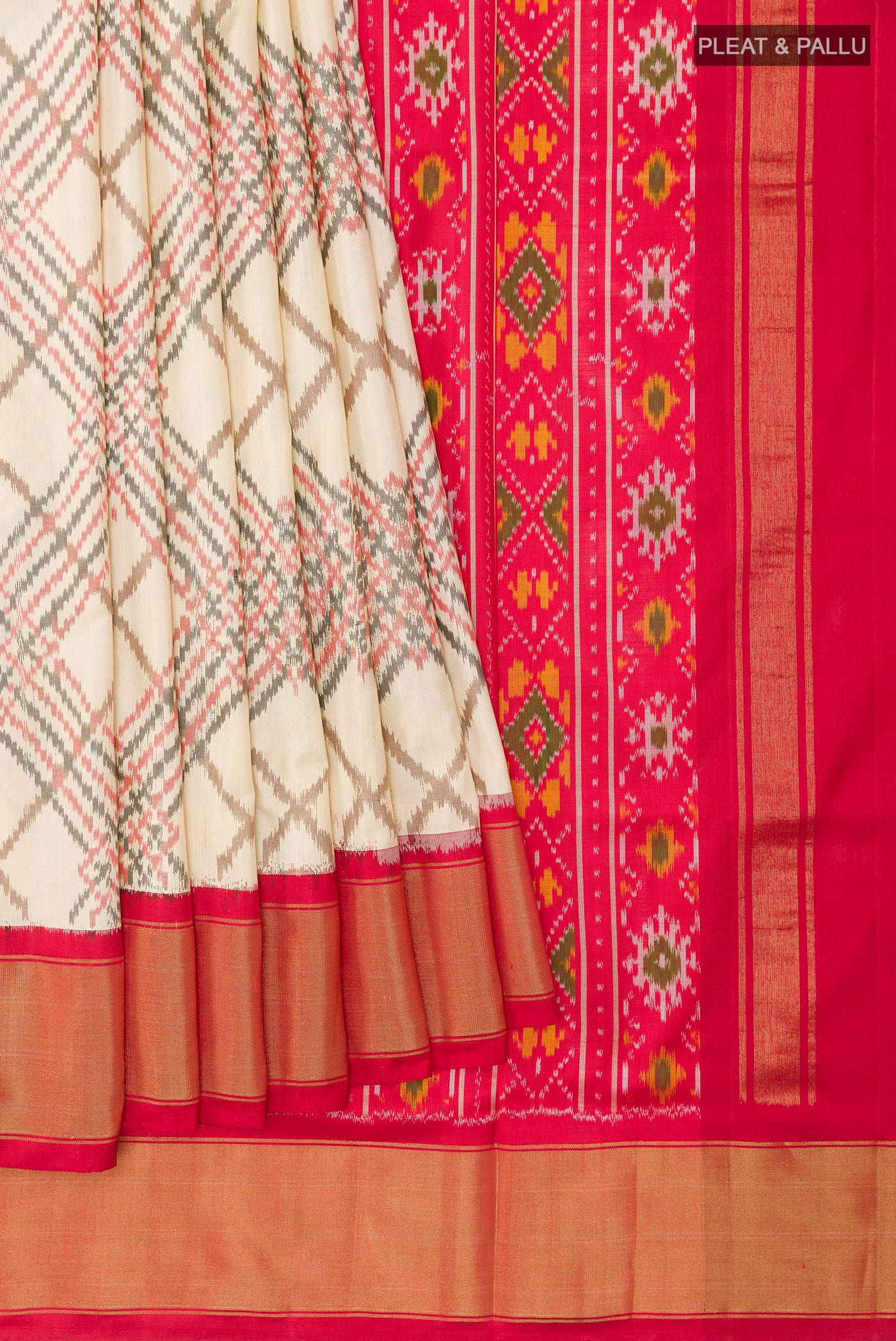 White Pochampally Saree