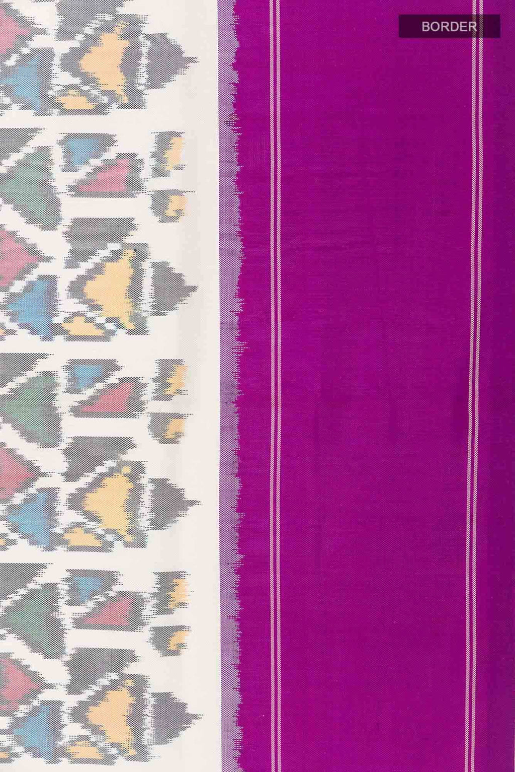 Off White Pochampally Silk Saree