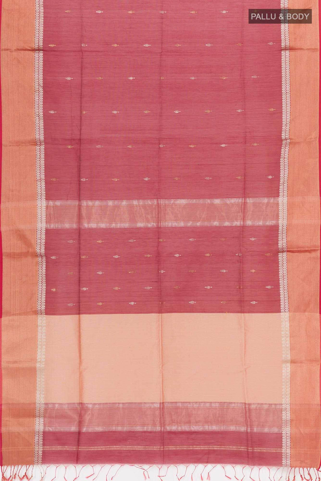 Red Blended Kora Cotton Saree