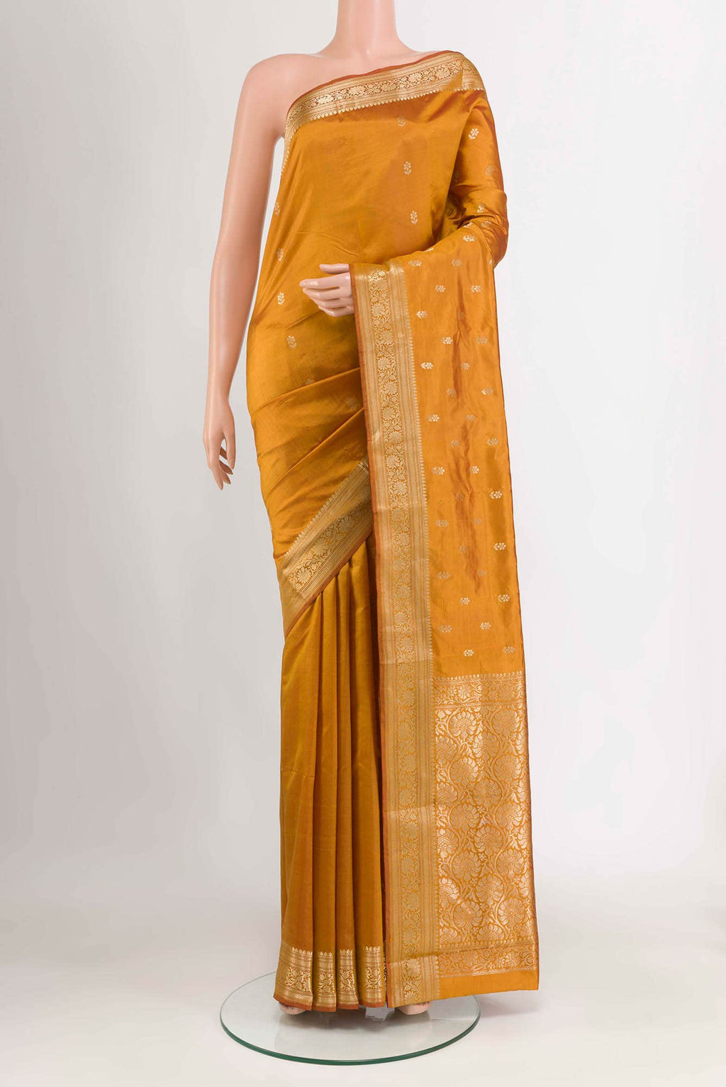 Mustard Banarasi Katan Silk Saree