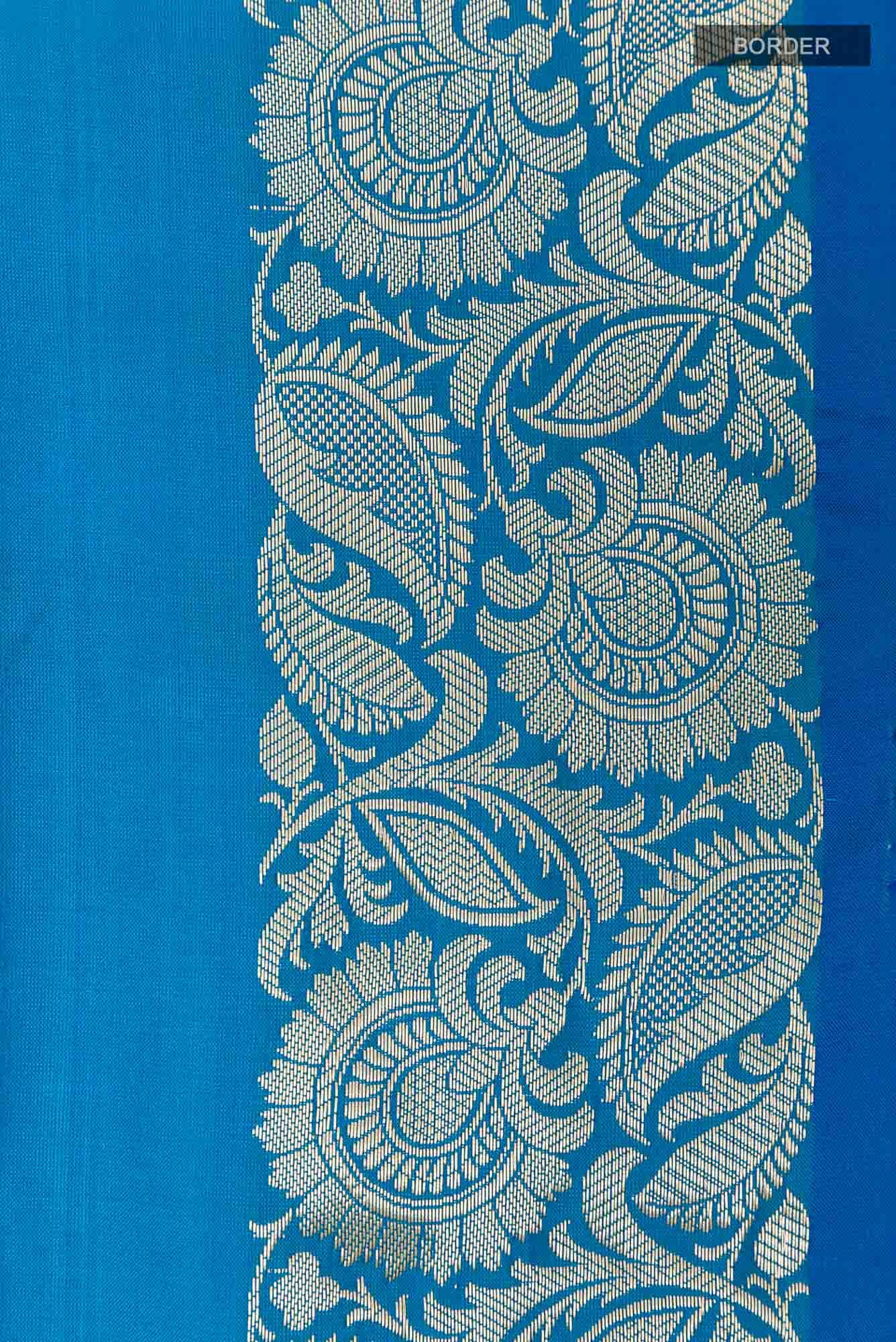 Blue Banarasi Katan Silk Saree