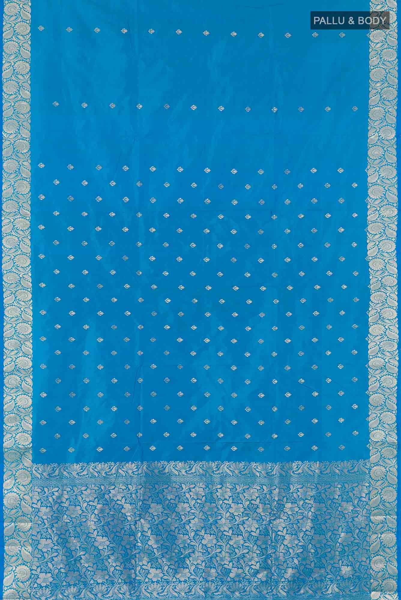 Blue Banarasi Katan Silk Saree