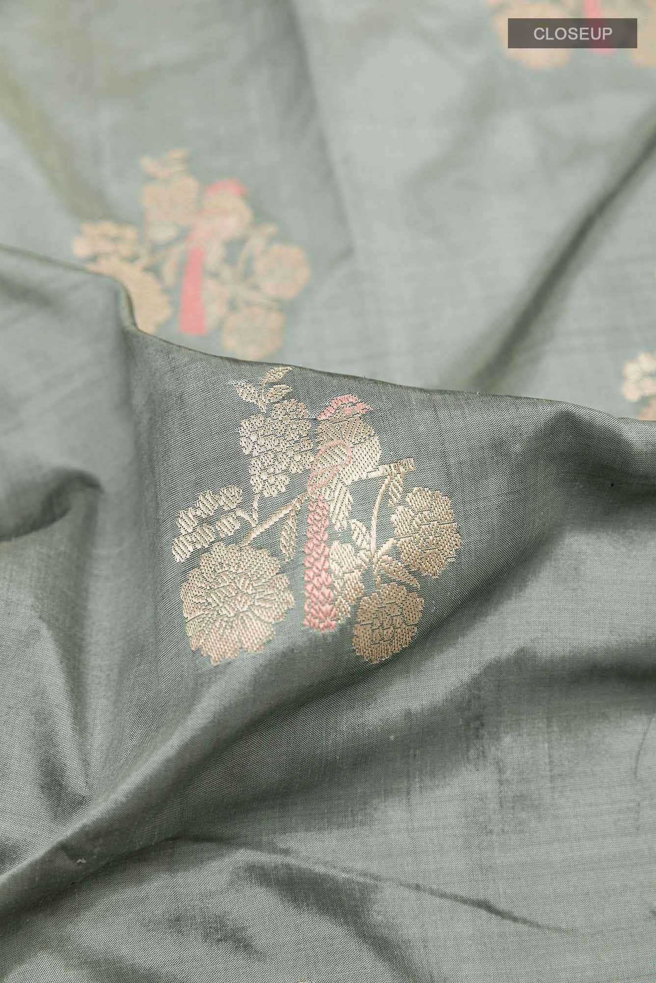 Silver Banarasi Katan Silk Saree