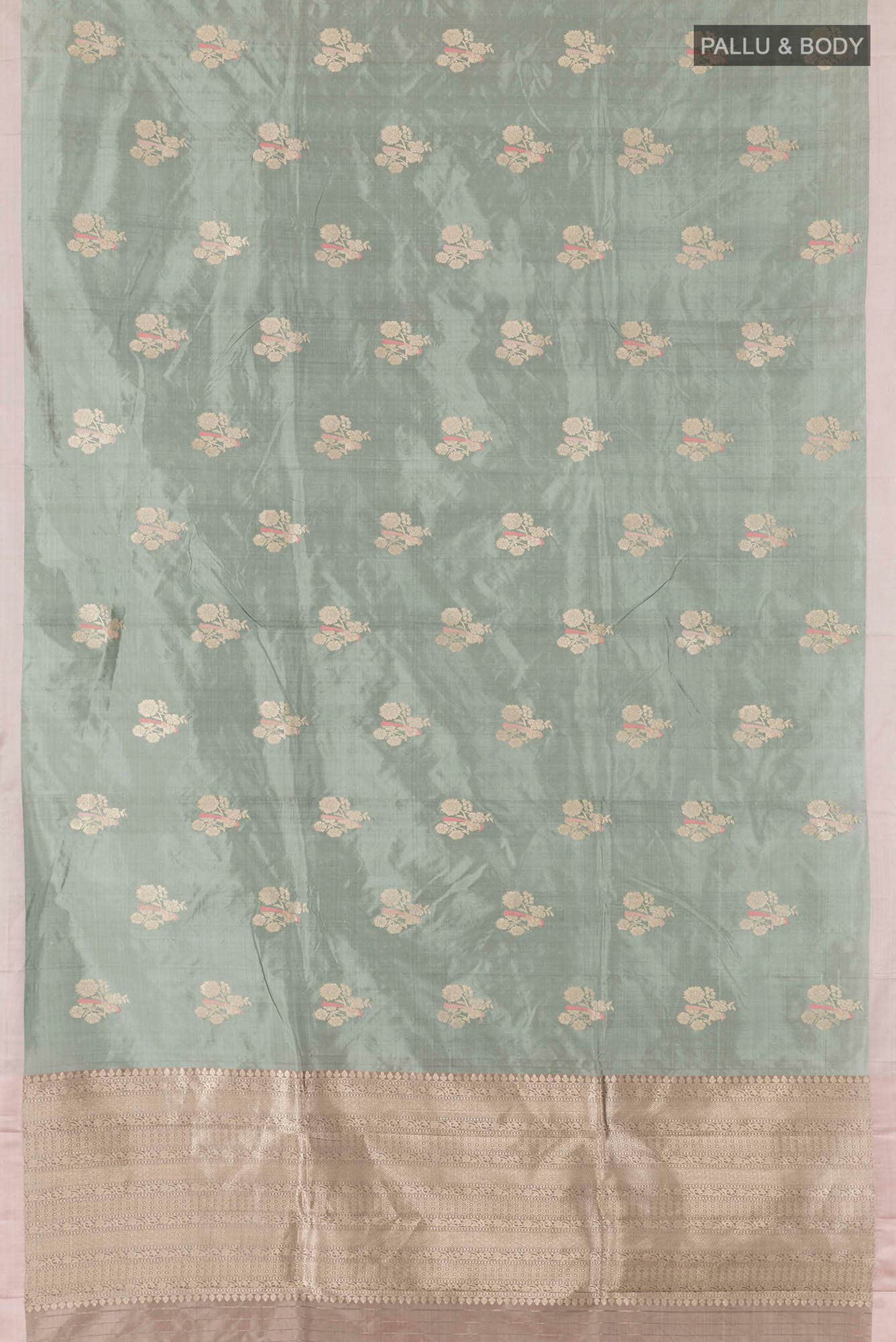 Silver Banarasi Katan Silk Saree