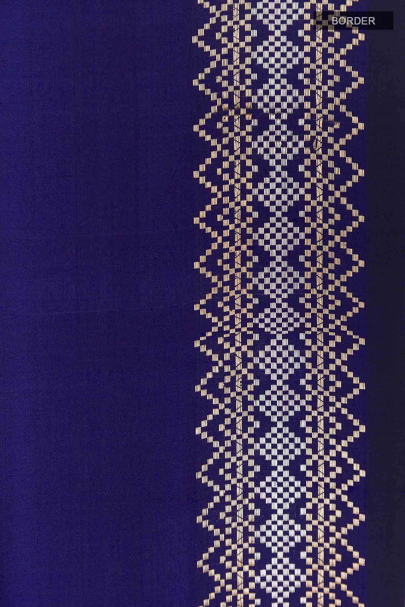 Dark Blue Banarasi Katan Silk Saree
