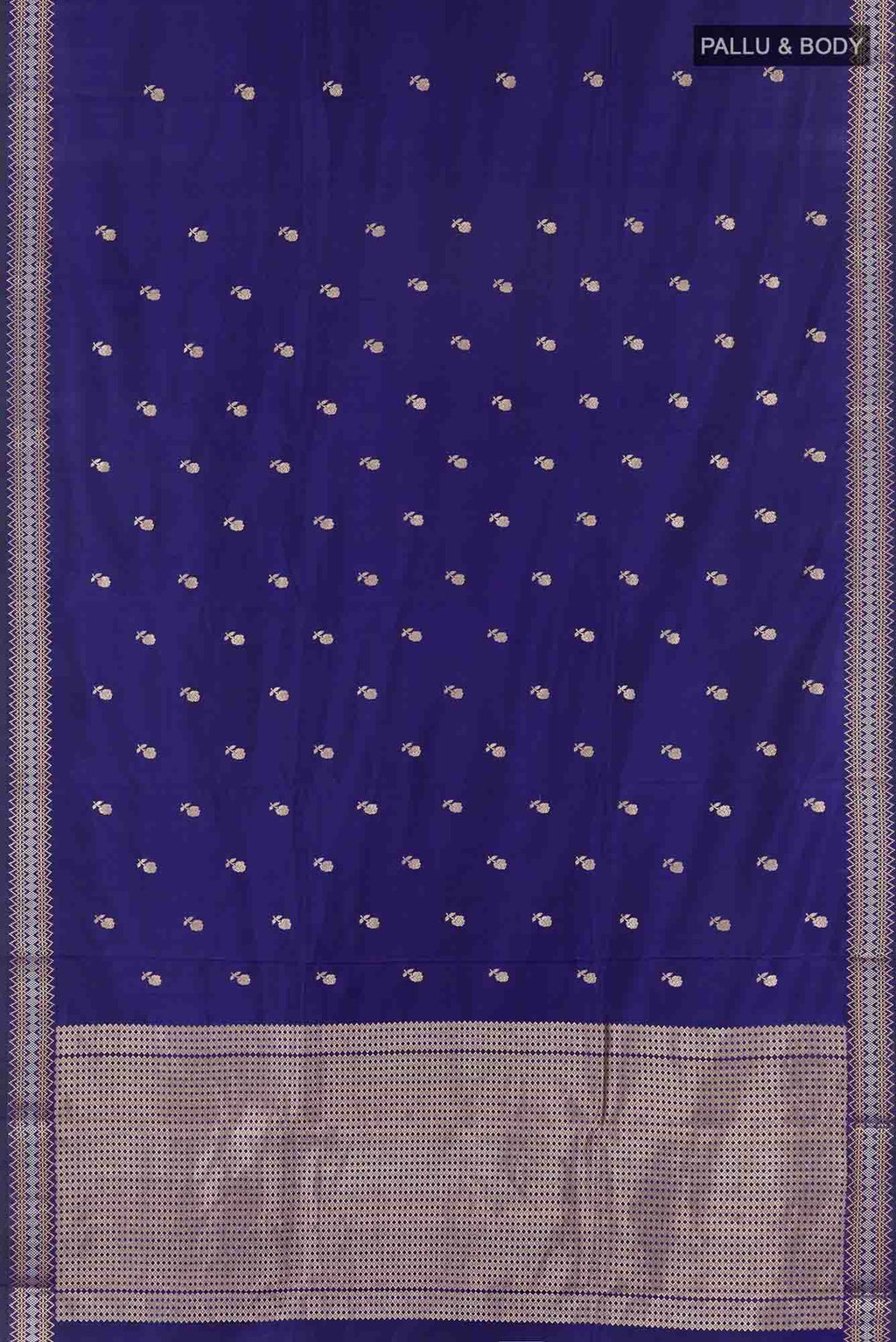 Dark Blue Banarasi Katan Silk Saree