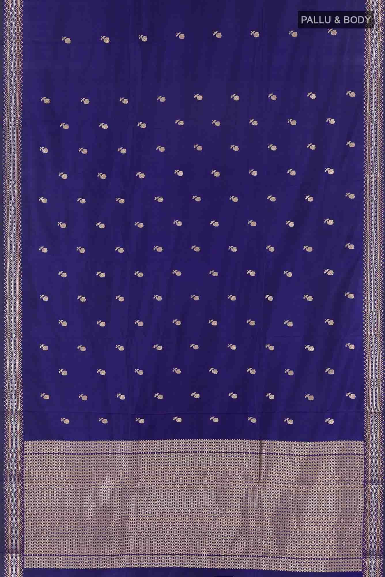 Dark Blue Banarasi Katan Silk Saree