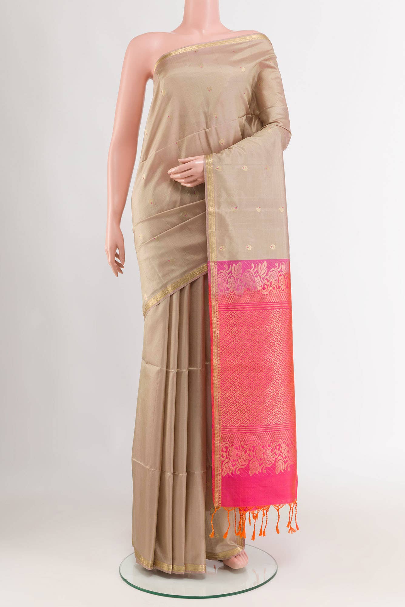 Beige Soft Silk Saree