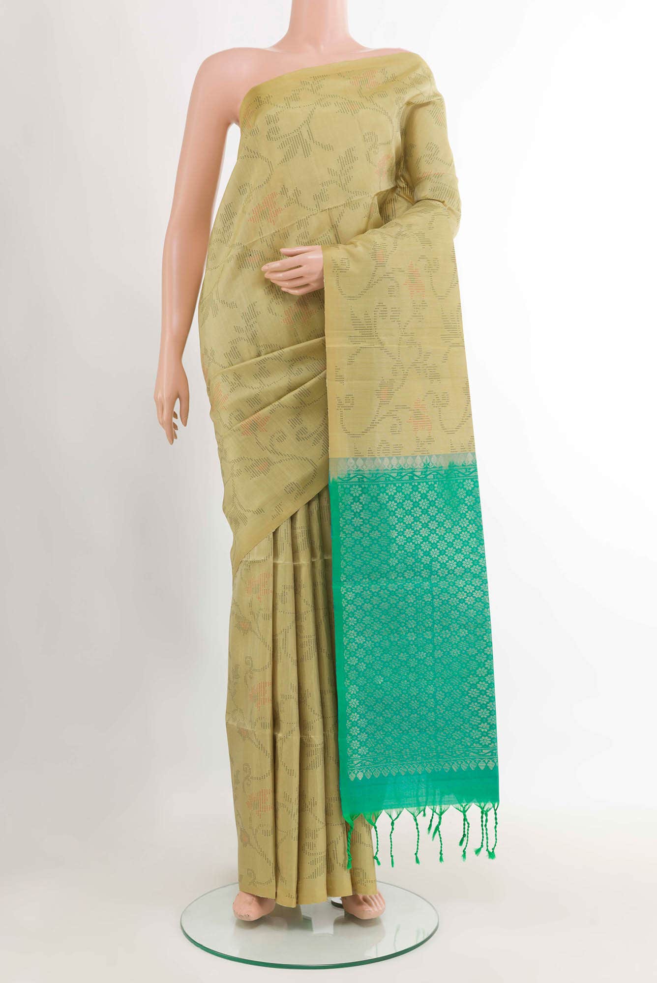 Beige Dual Tone Soft Silk Saree