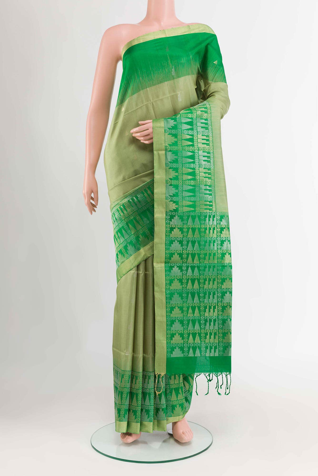 Pista Green Soft Silk Saree