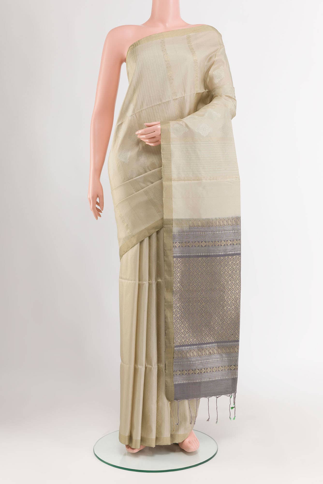 Cream Soft Silk Saree