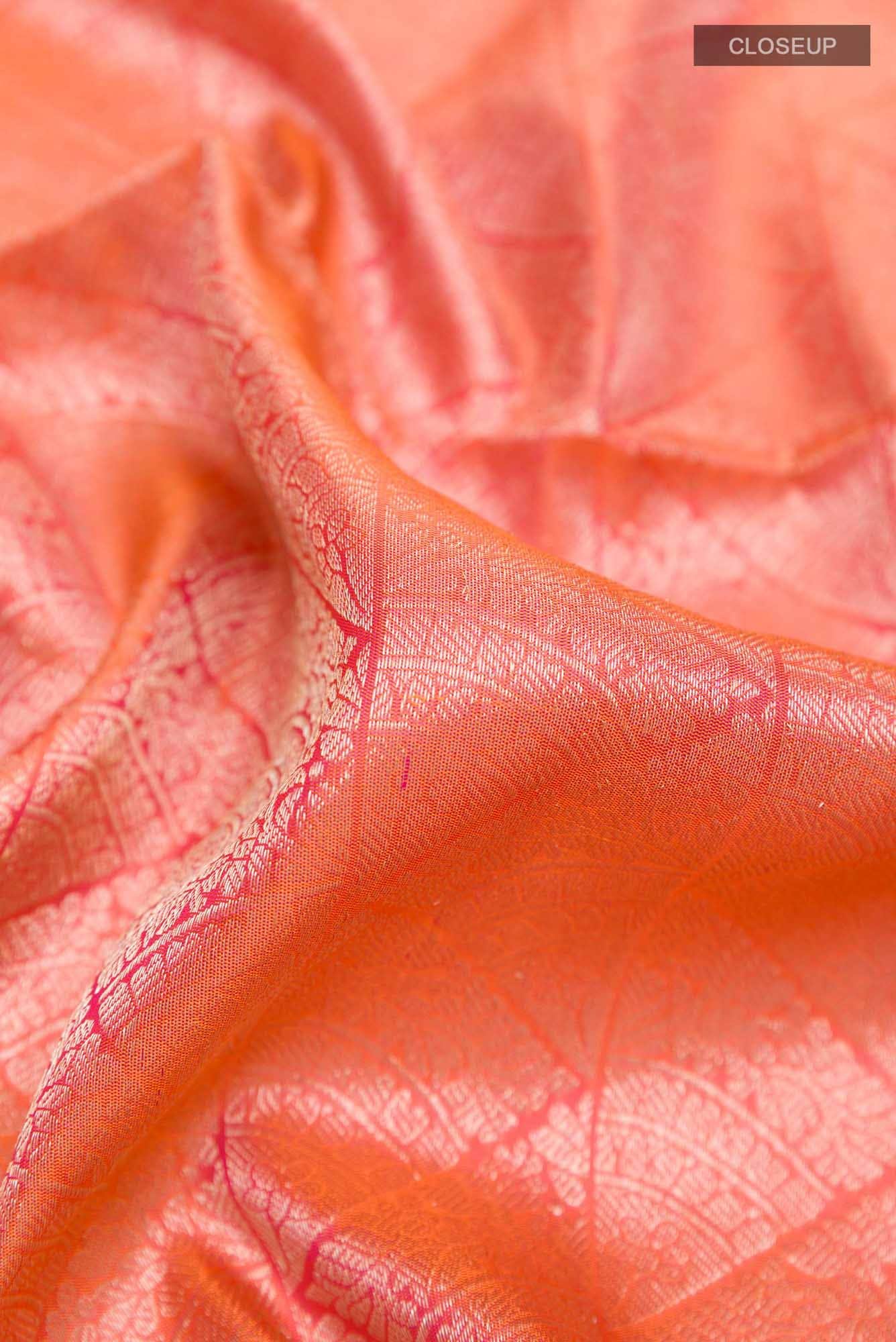 Orange Dual Tone Soft Silk Saree