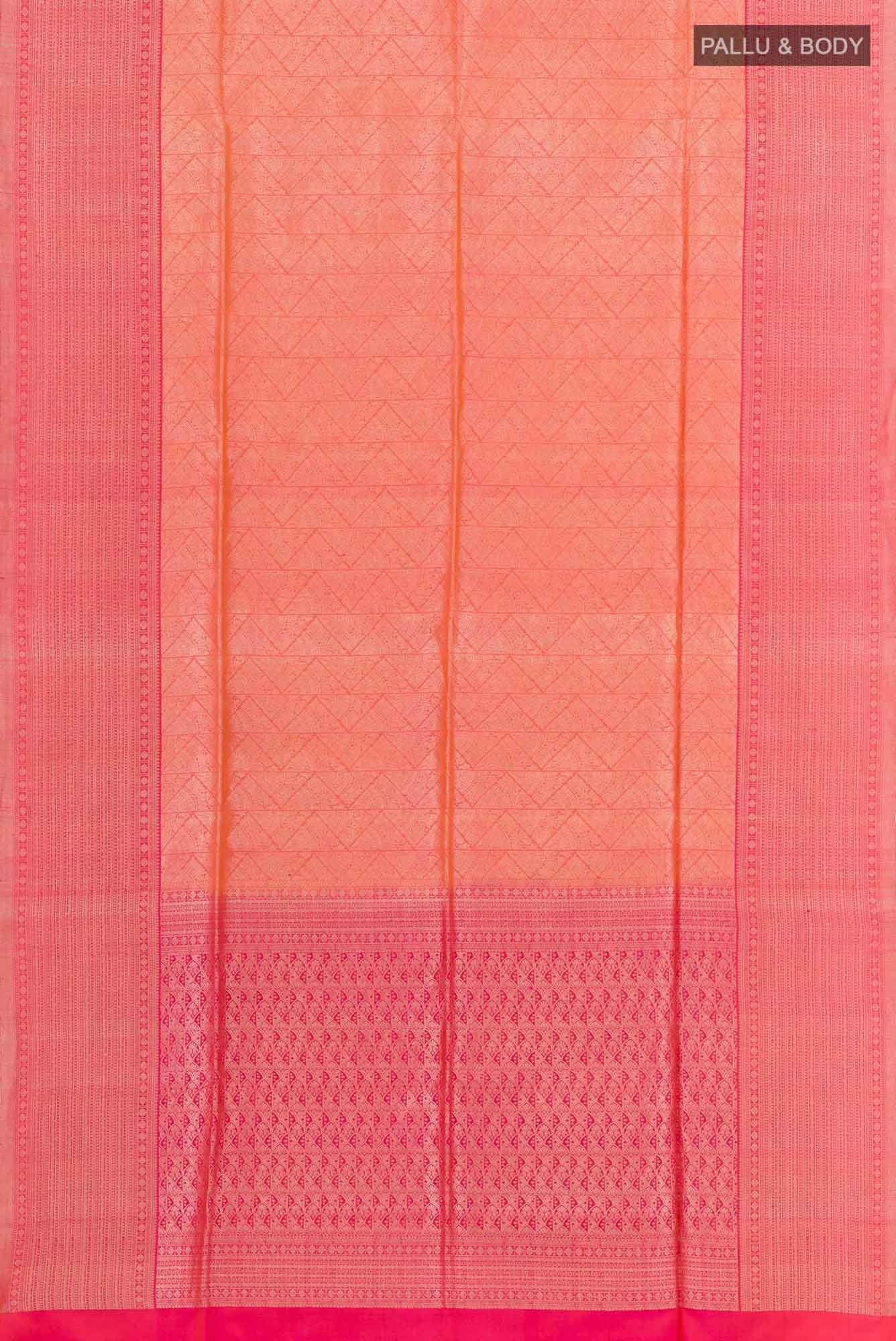 Orange Dual Tone Soft Silk Saree