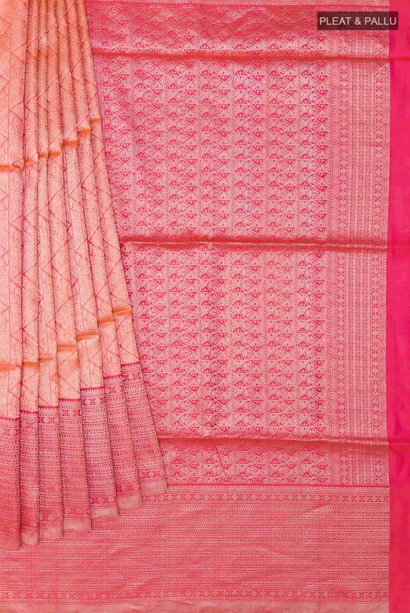 Orange Dual Tone Soft Silk Saree