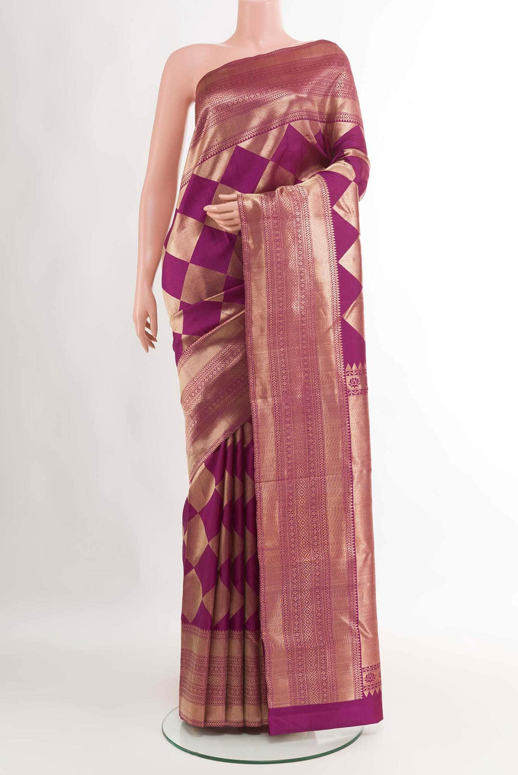 Purple Kanchipuram Silk Saree