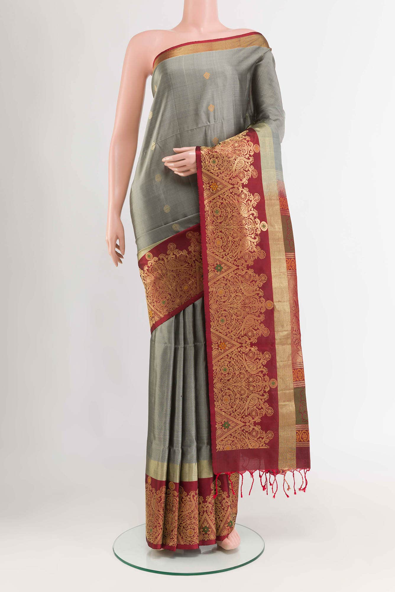 Grey Soft Silk Saree