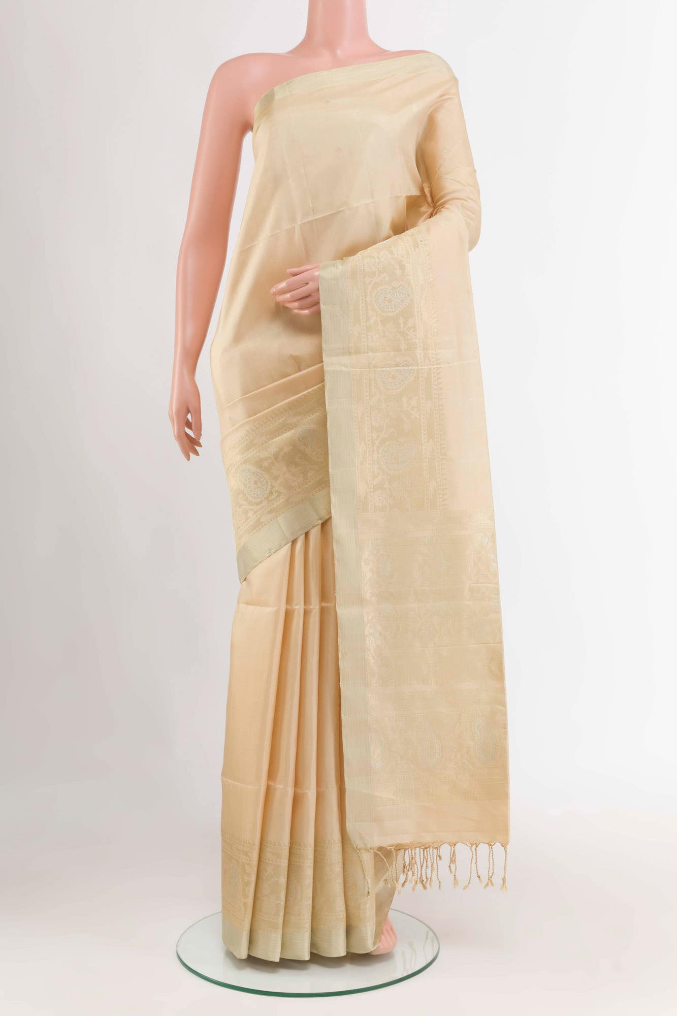 Beige Soft Silk Saree