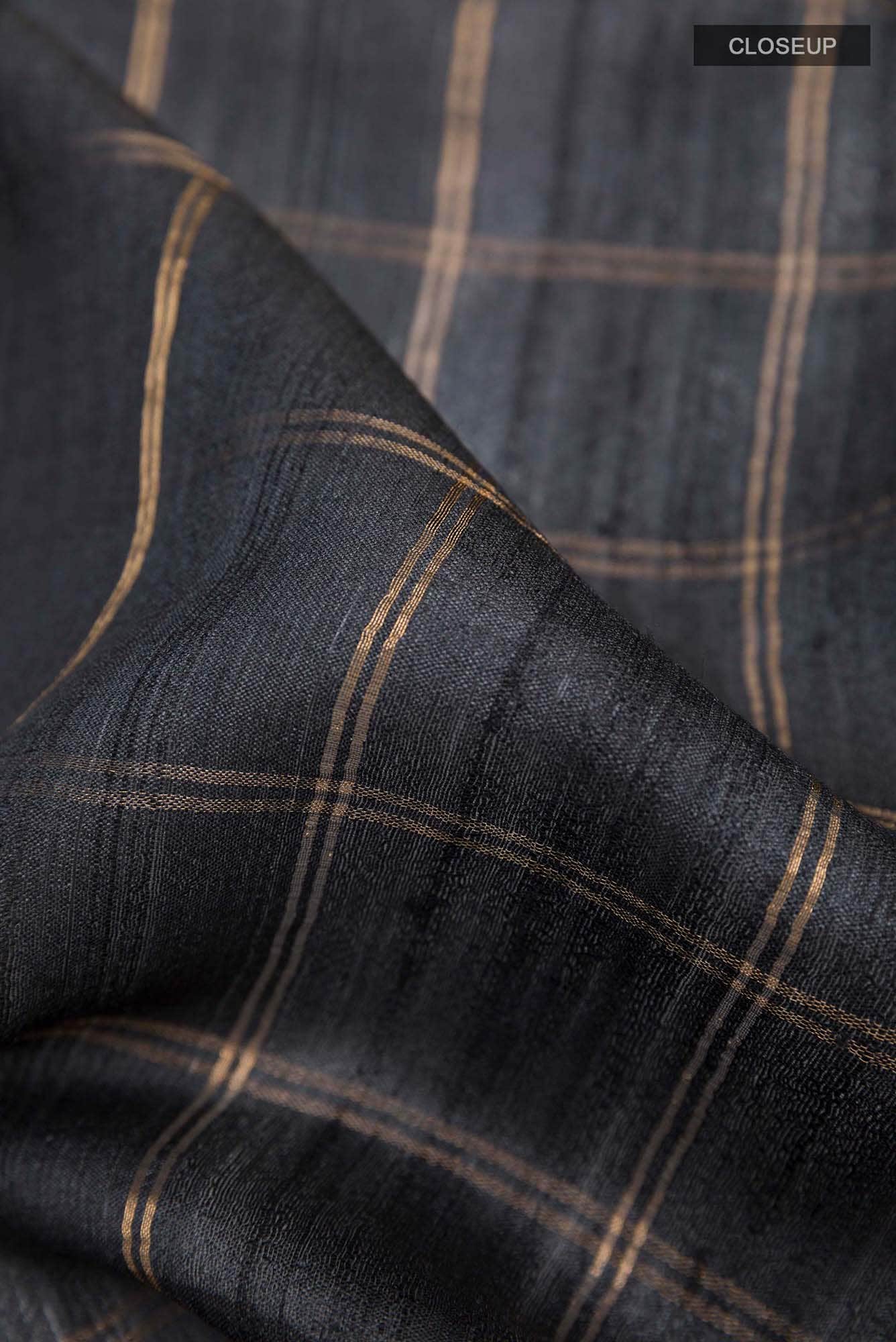 Black Tussar Saree