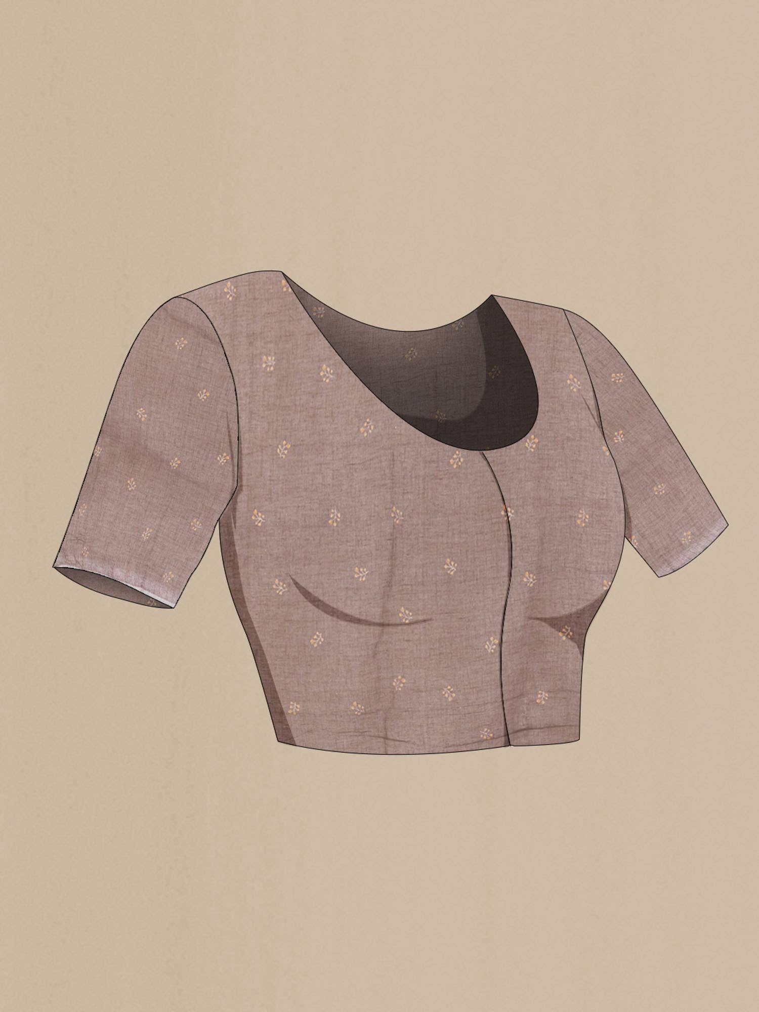 Brown Blended Linen Saree