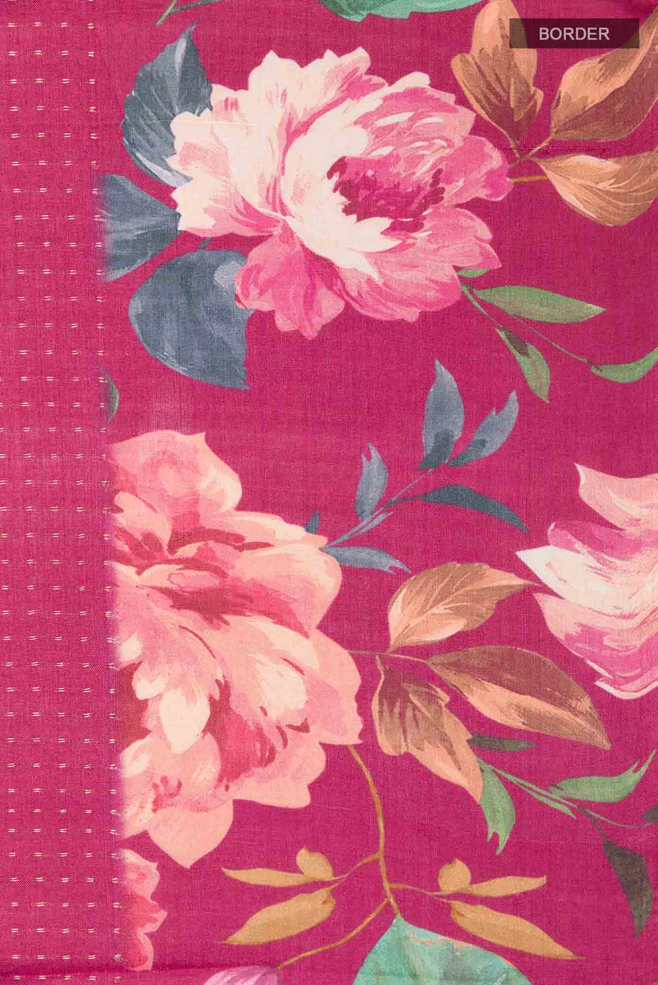 Magenta Tussar Saree
