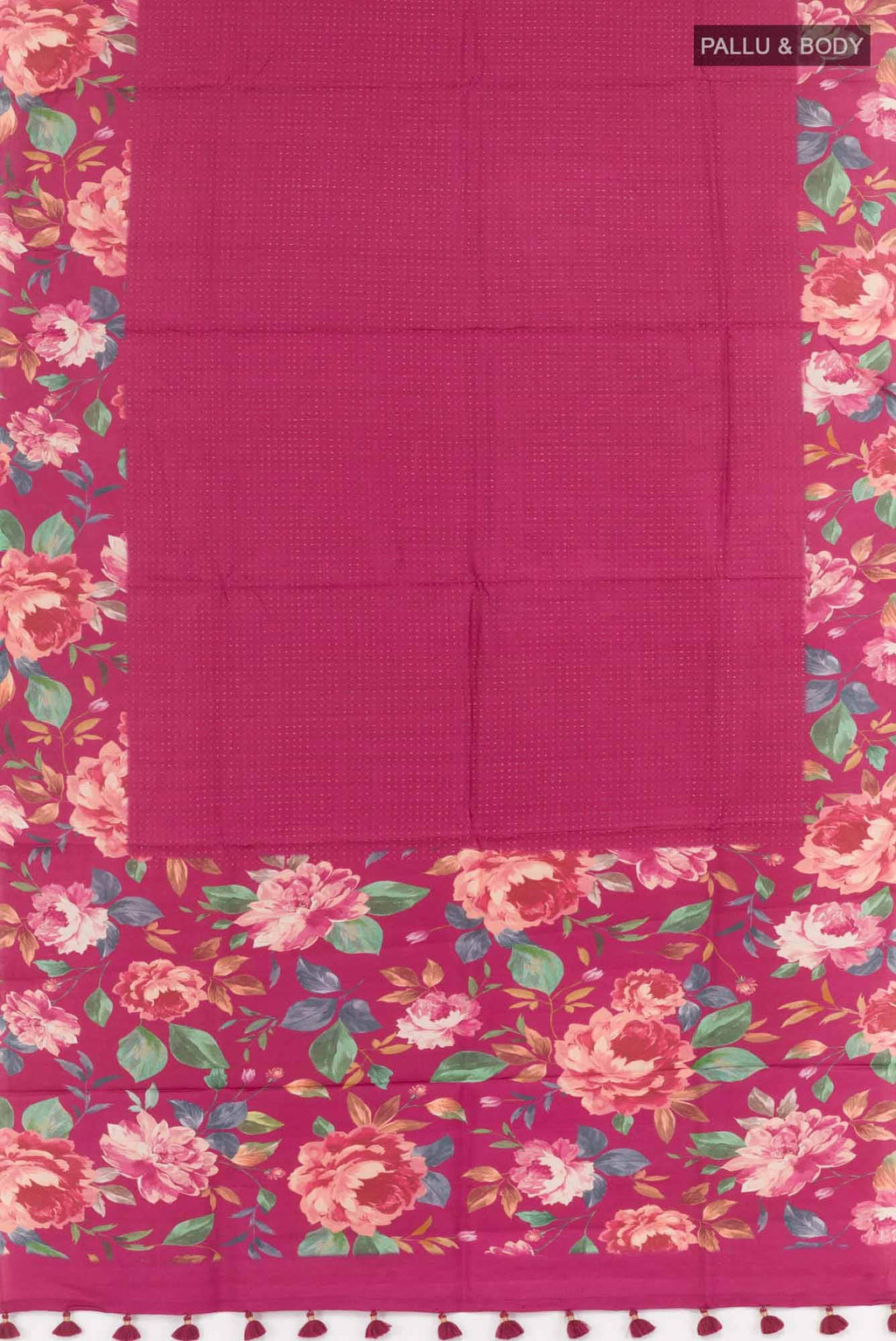 Magenta Tussar Saree
