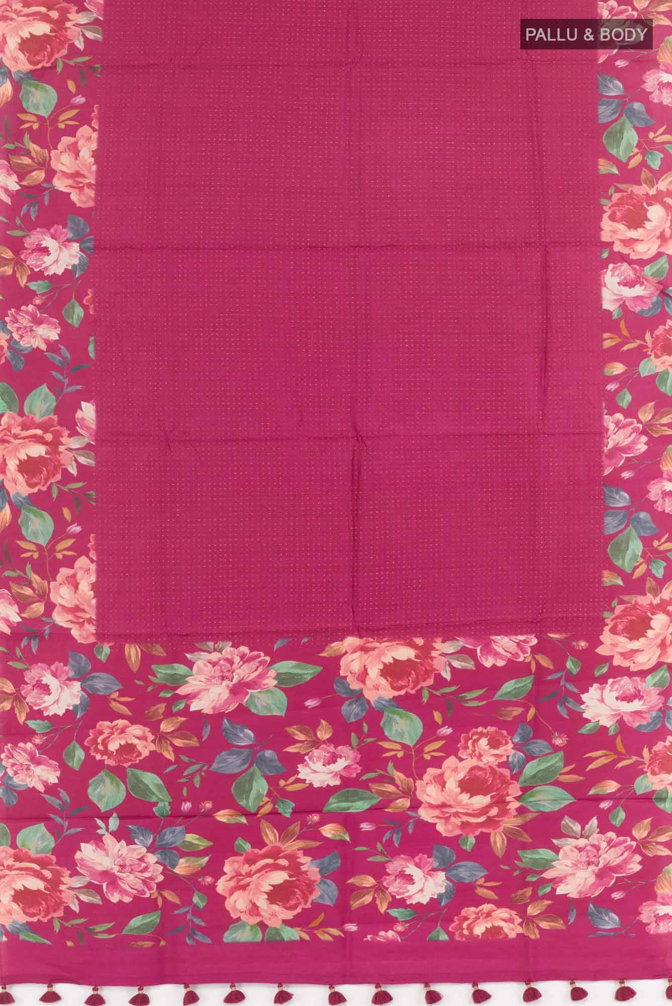 Magenta Tussar Saree