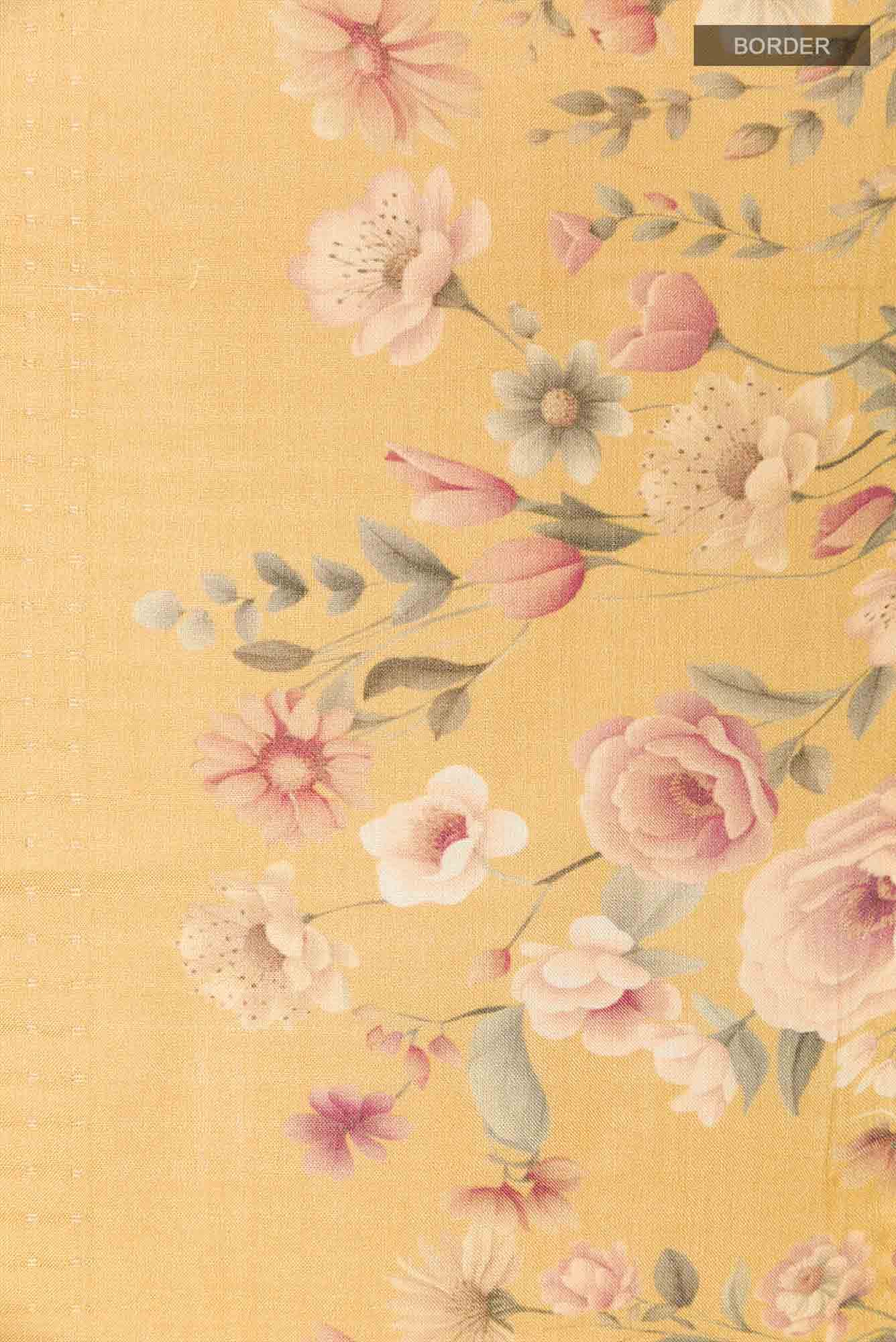 Mustard Tussar Saree