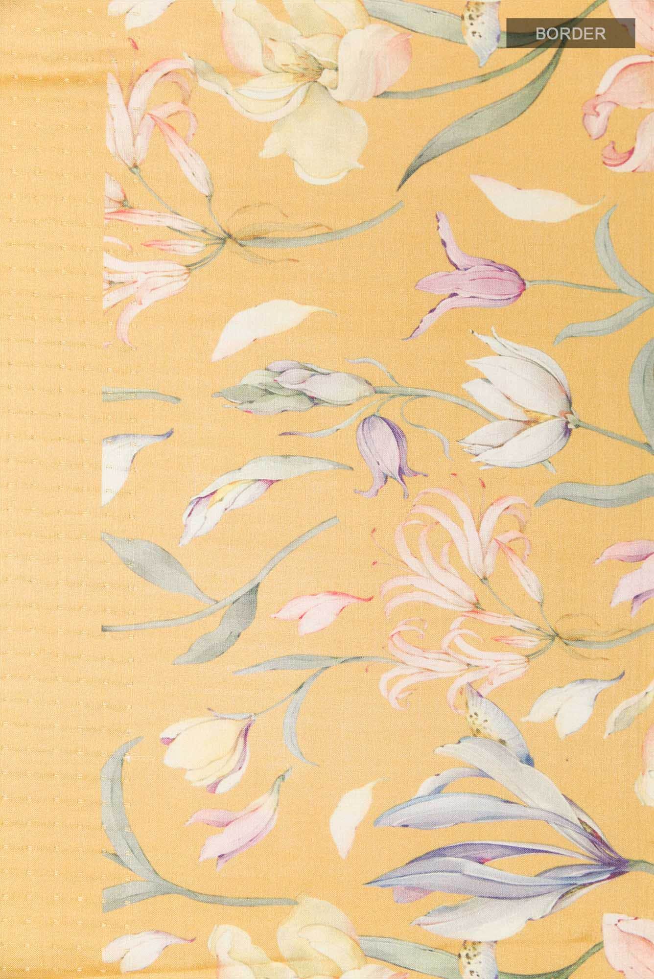 Mustard Tussar Saree