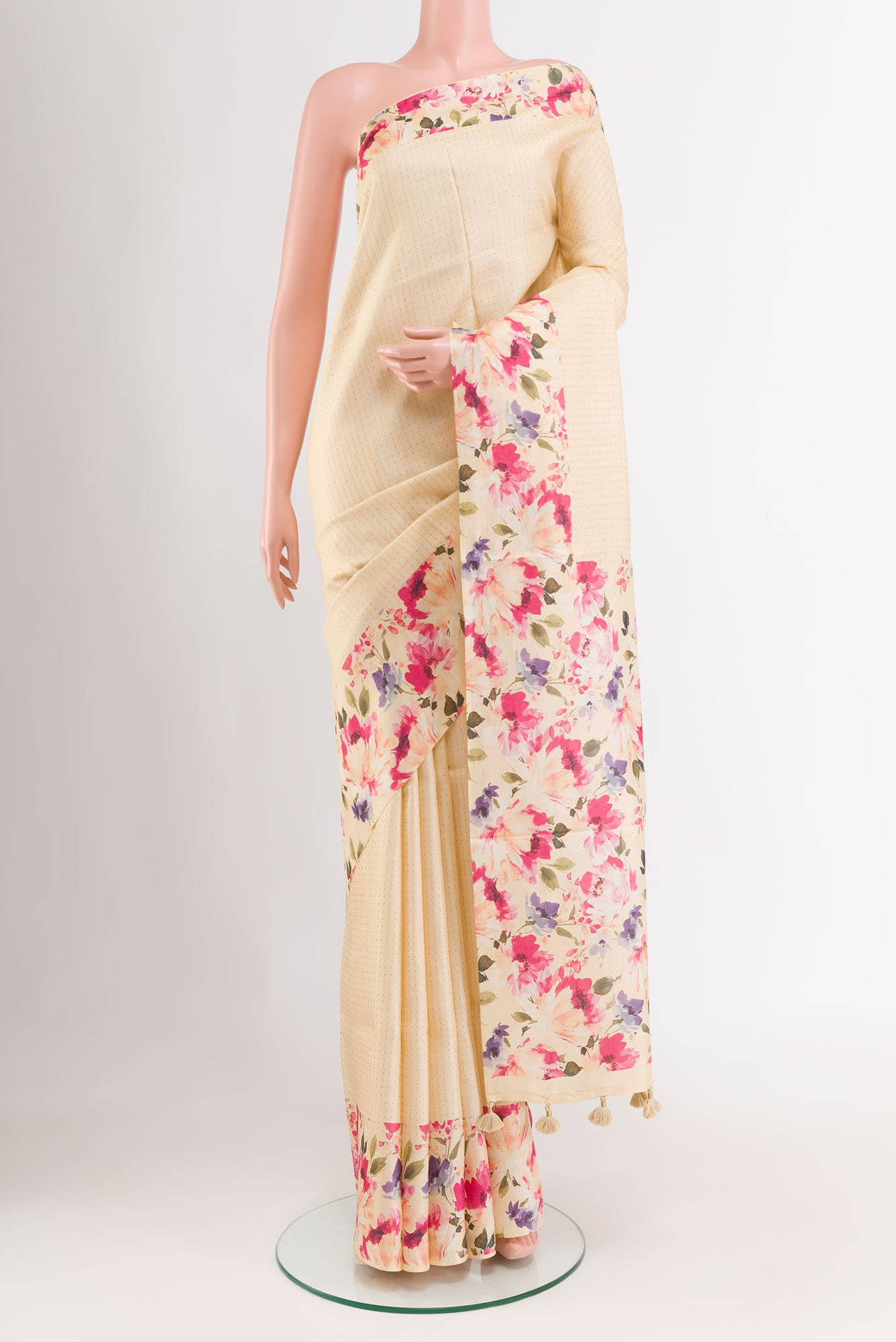 Cream Tussar Saree