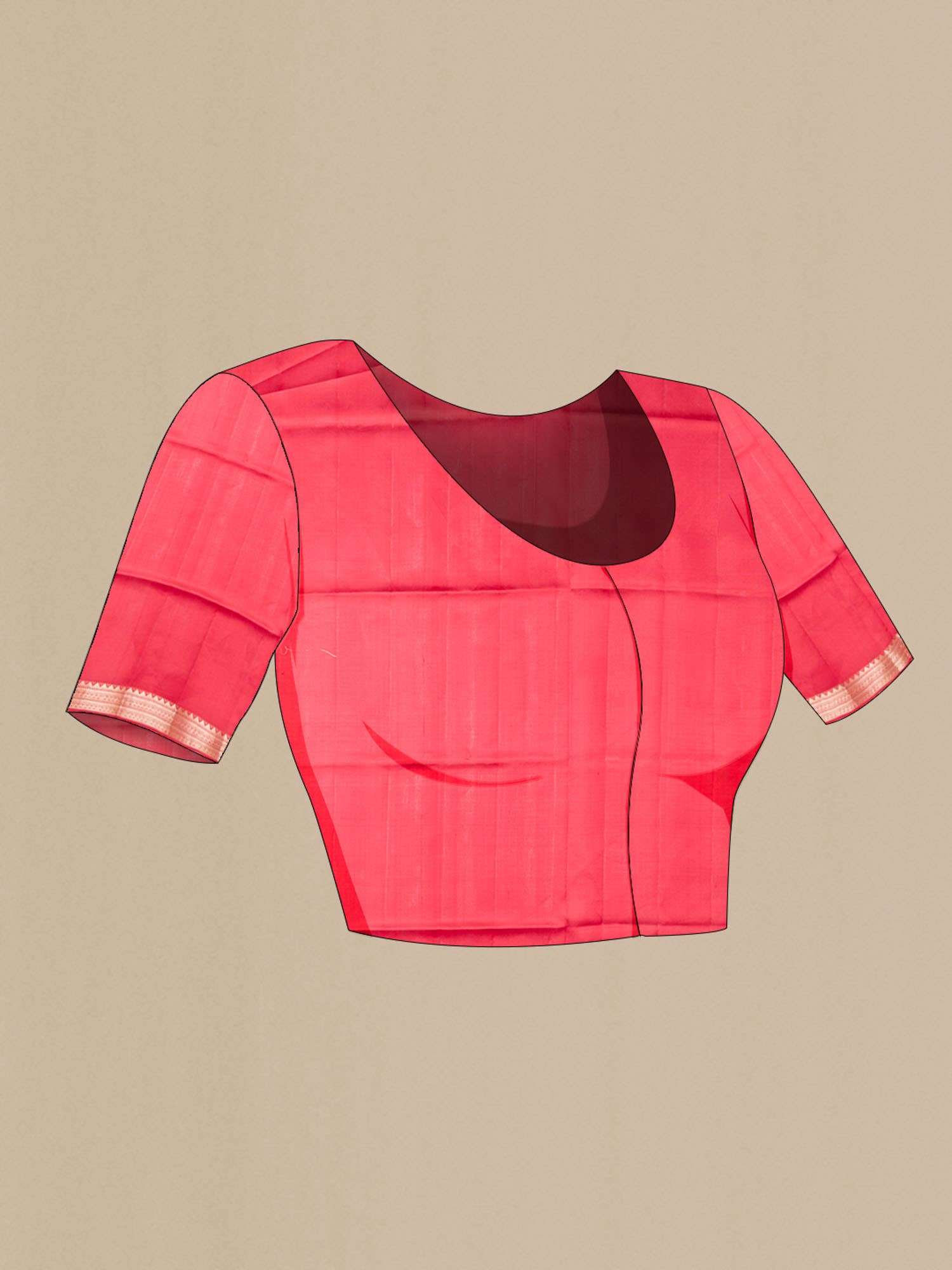 Red Tussar Silk Saree