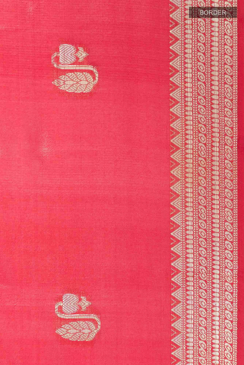 Red Tussar Silk Saree