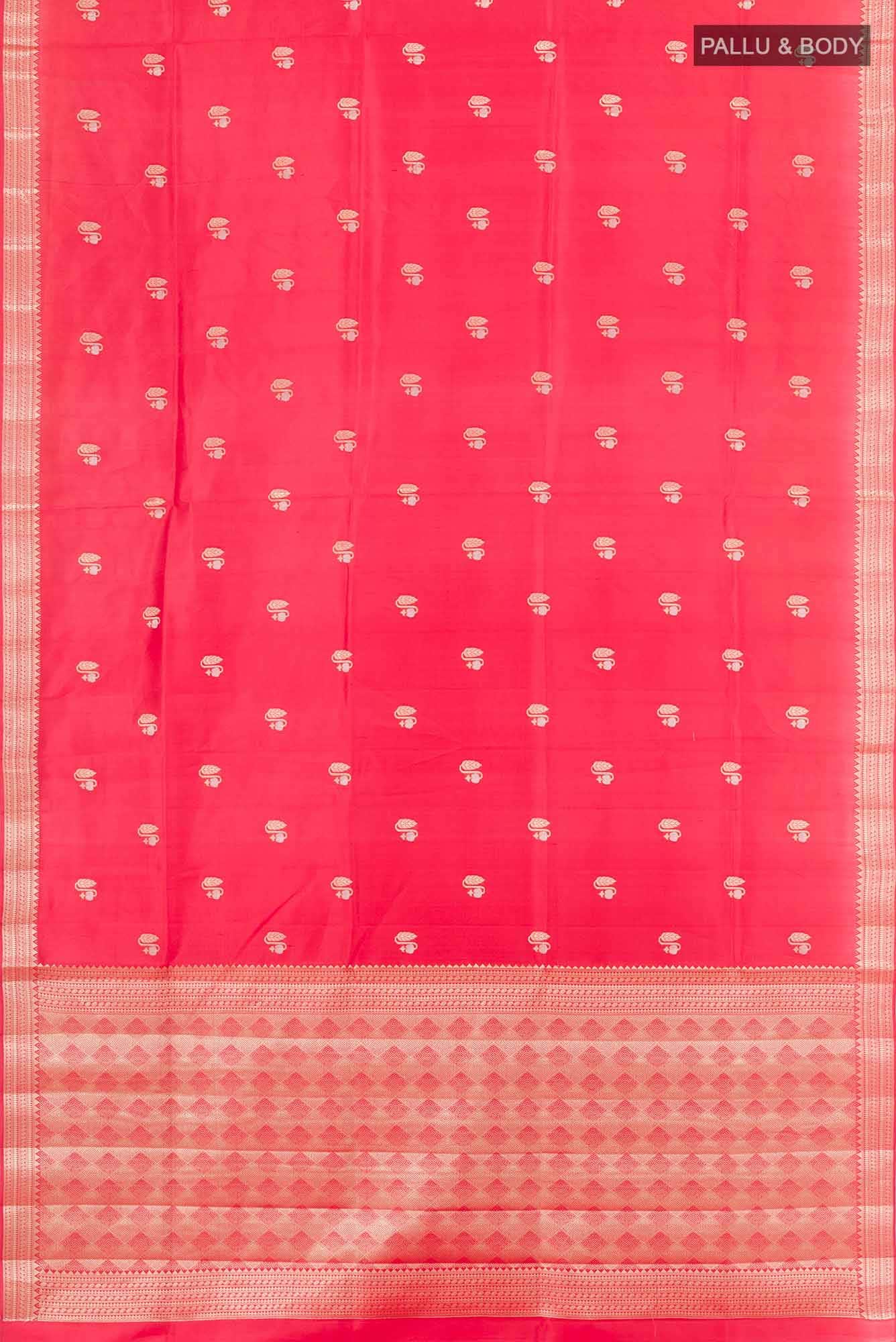 Red Tussar Silk Saree