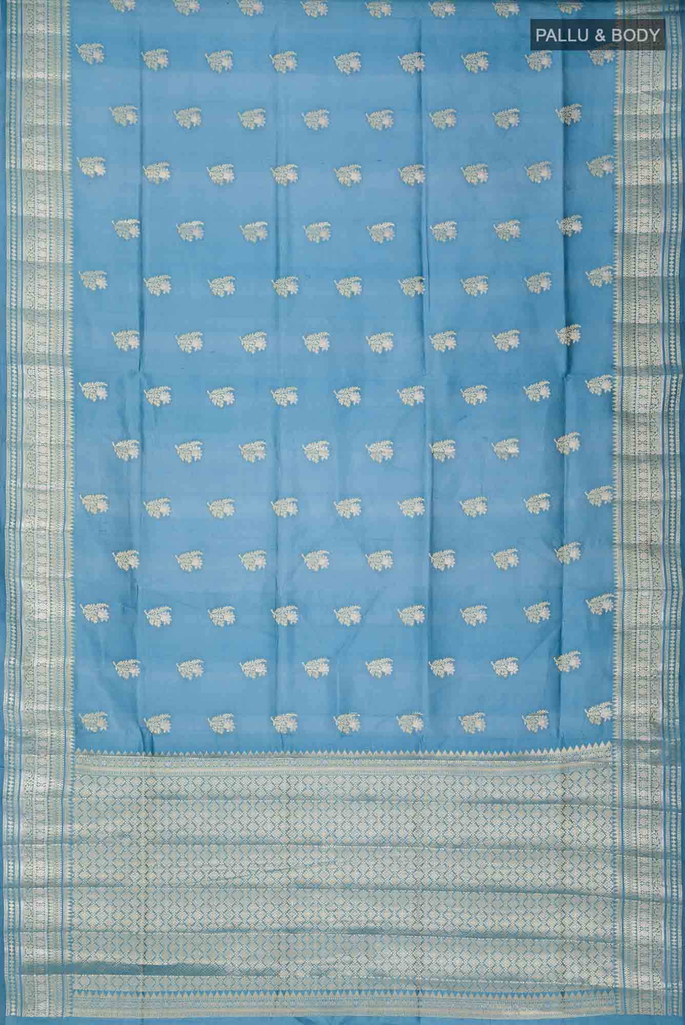 Blue Banarasi Raw Silk Saree