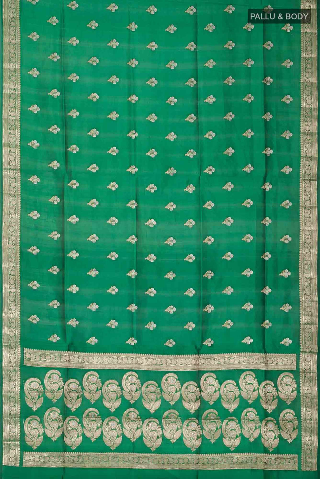 Green Banarasi Raw Silk Saree