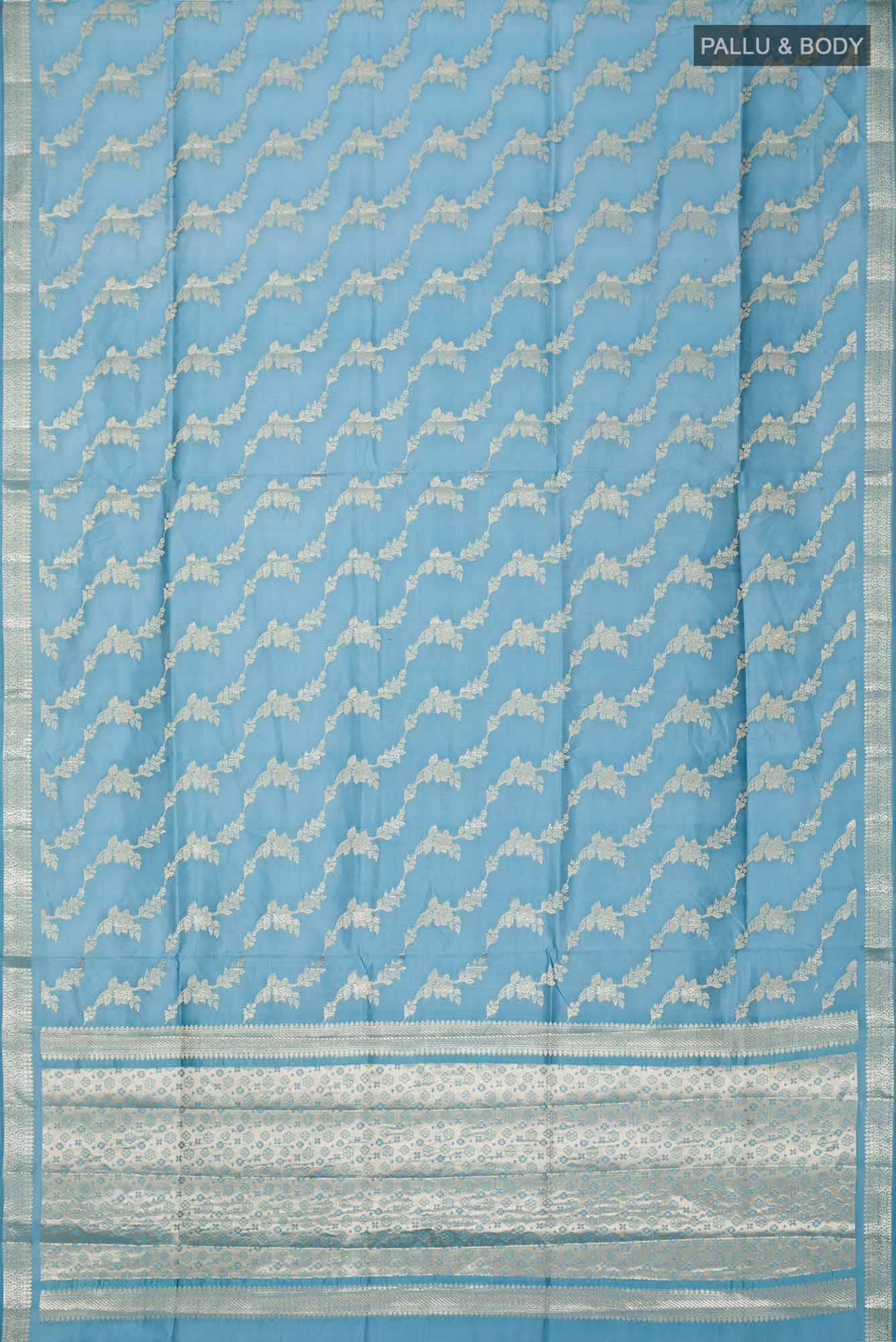 Blue Banarasi Raw Silk Saree